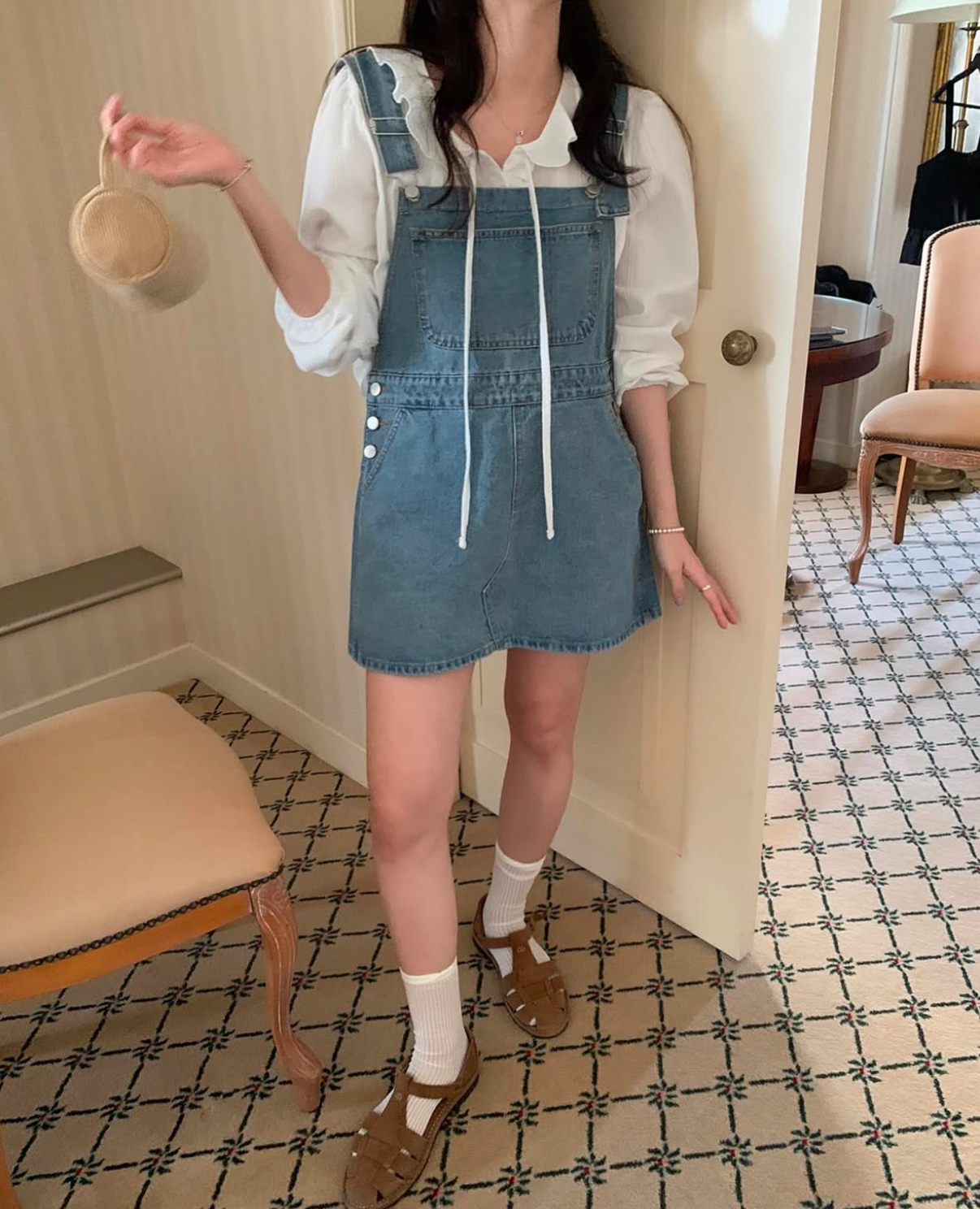 [現貨] Phyllis 俏皮牛仔吊帶裙 [ 藍色 / Free ]