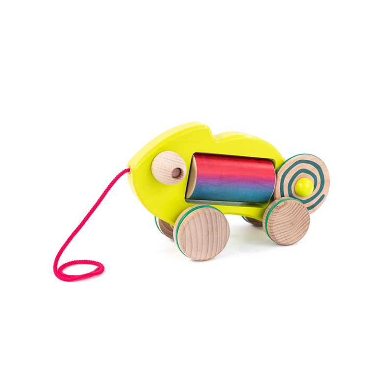 BAJO 動物系列-滾滾變色龍拉繩玩具