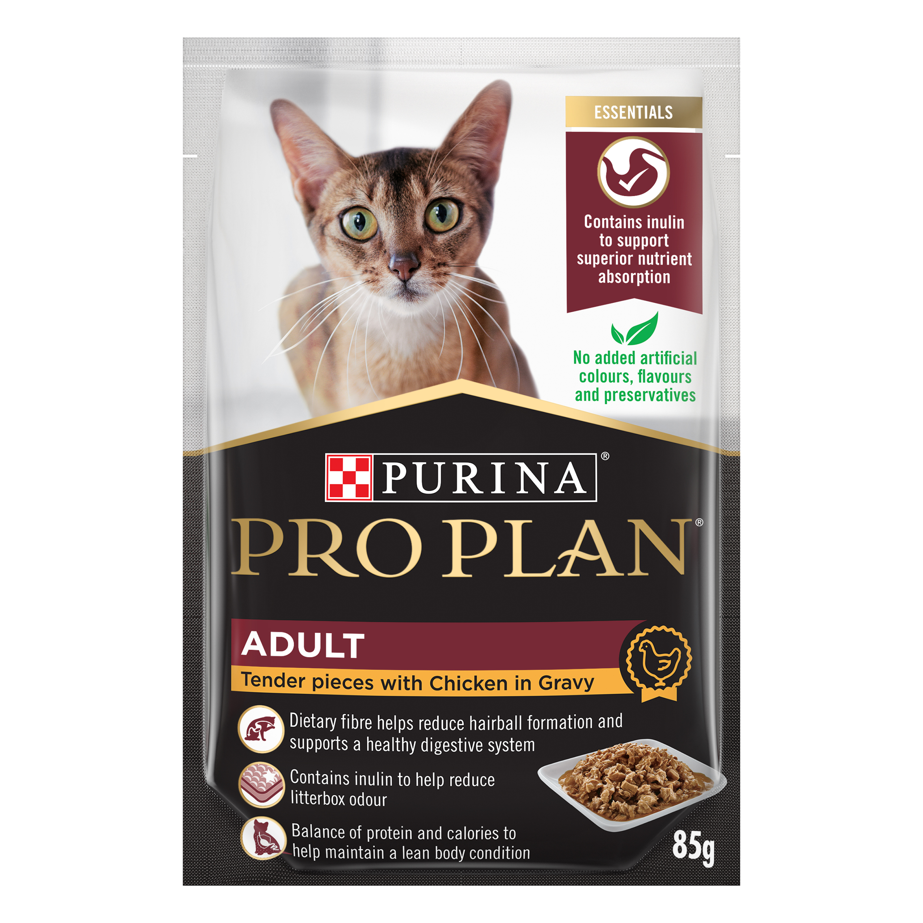 PRO PLAN® Tender Pieces with Chicken in Gravy – Wet Cat Food 85g x 12