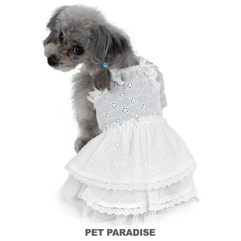 【Pet Paradise】Eyelet Lace Dress <633-35171>