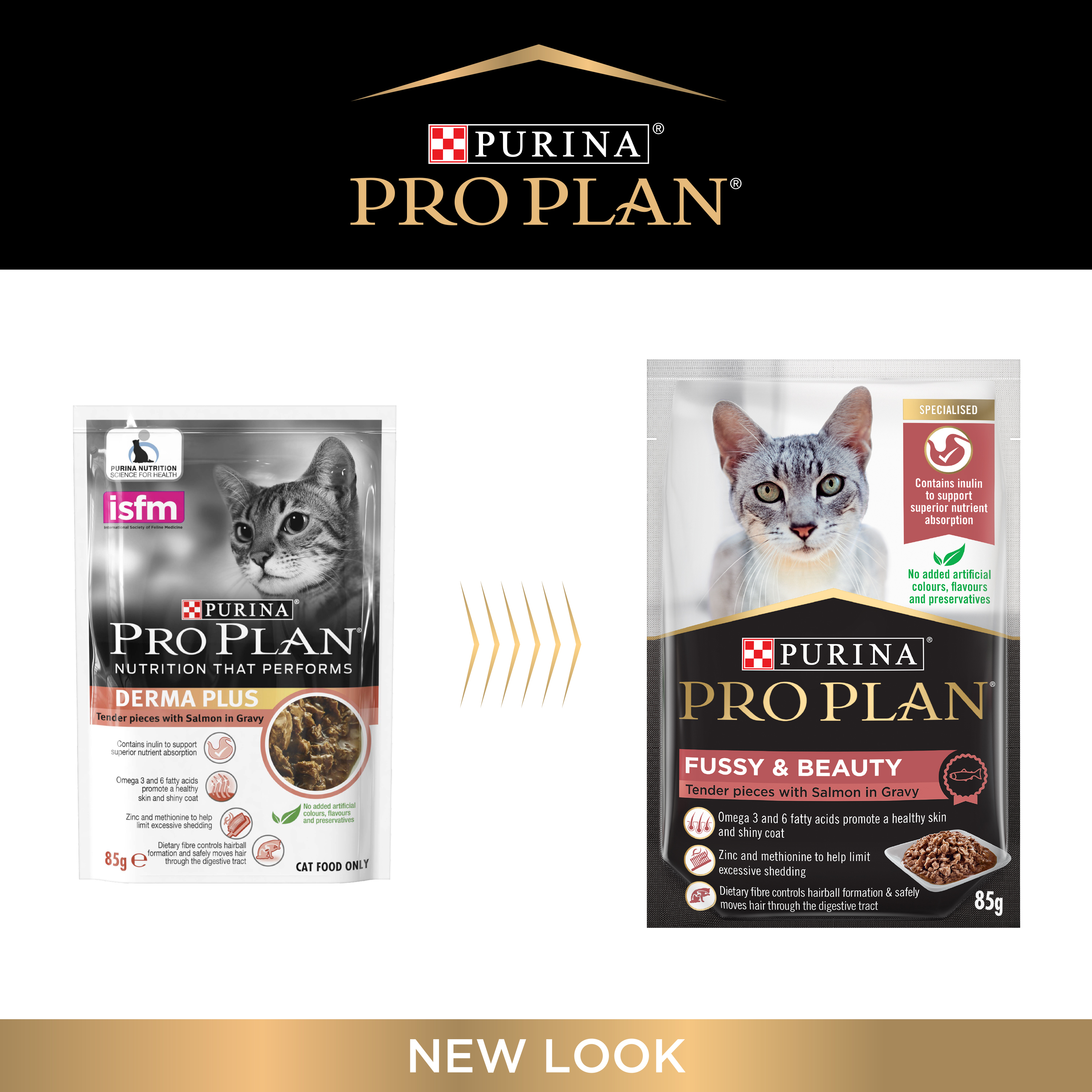 PRO PLAN® Fussy Beauty Tender pieces with Salmon Gravy – Wet Cat Food 85g x 12