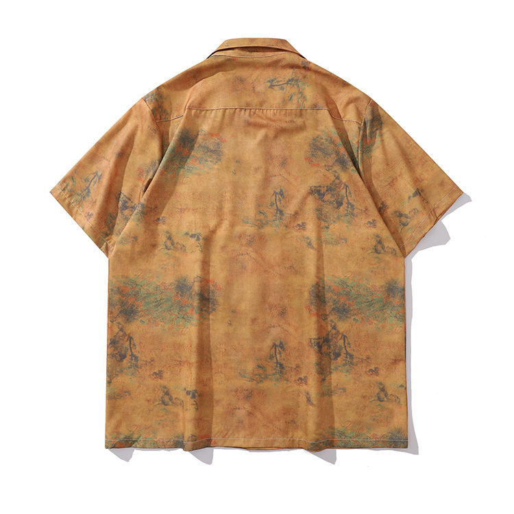 花襯衫 古巴領 復古 古畫