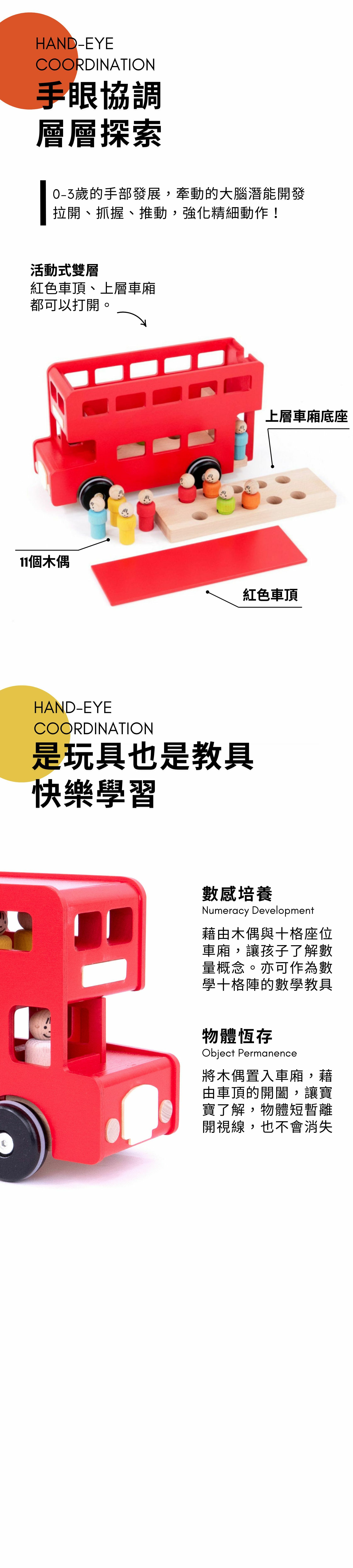 BAJO 交通工具系列 | 倫敦雙層大巴士-識數啟蒙木玩