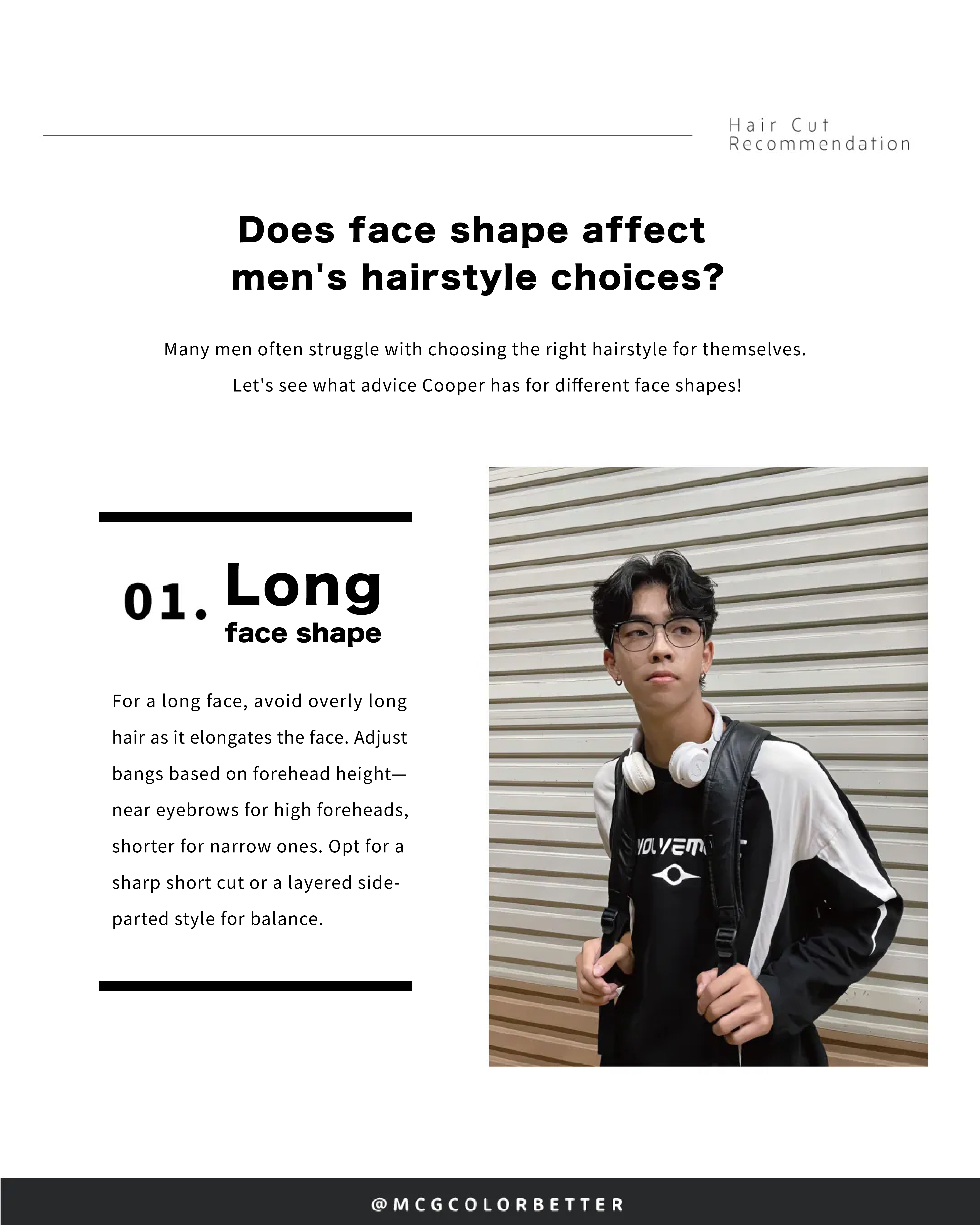 Does face shape affect men's hairstyle choices? - Long face shape