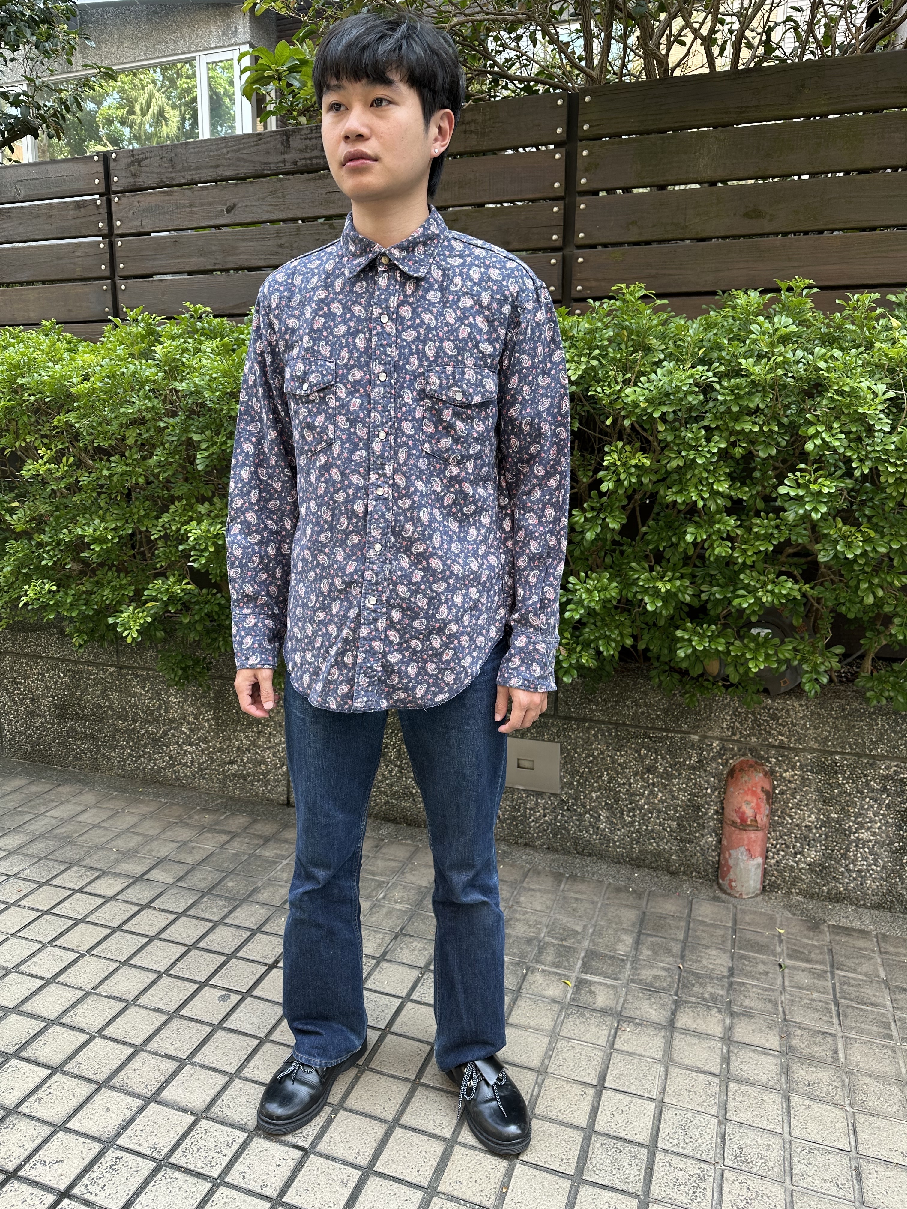 45RPM Printed Flannel Paisley Pattern Western Shirt Made in Japan