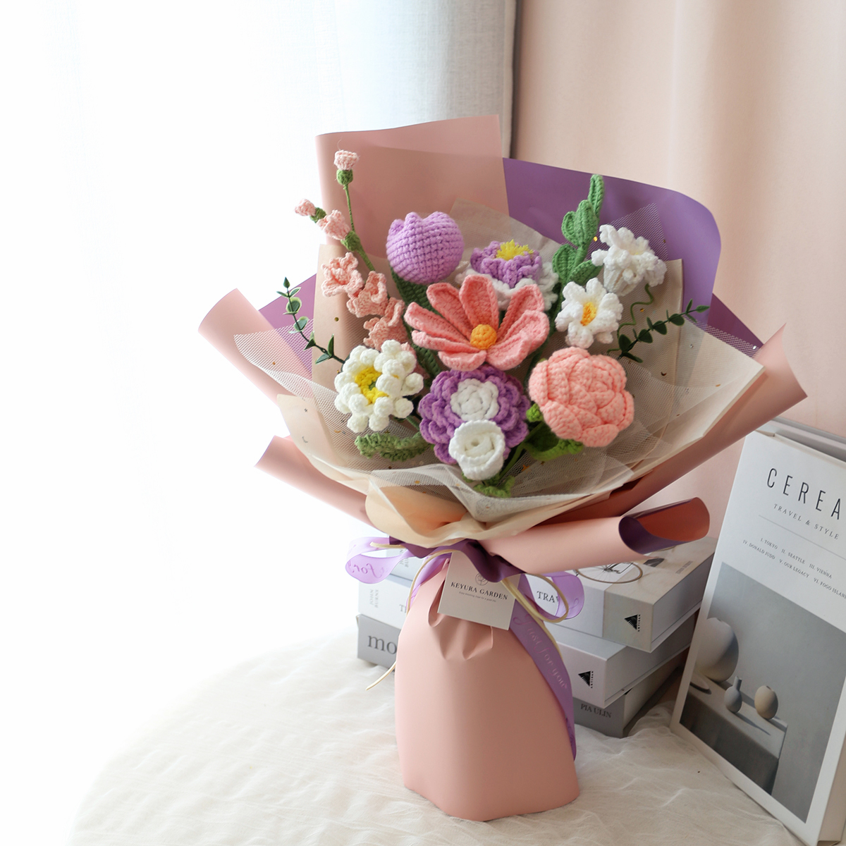 G04｜粉紫色系編織花束