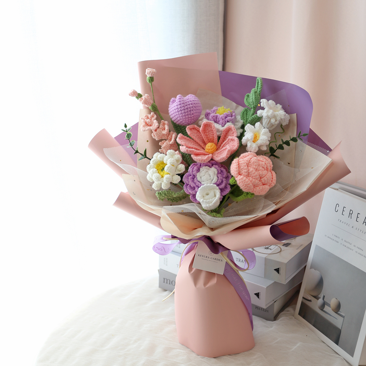 G04｜粉紫色系編織花束