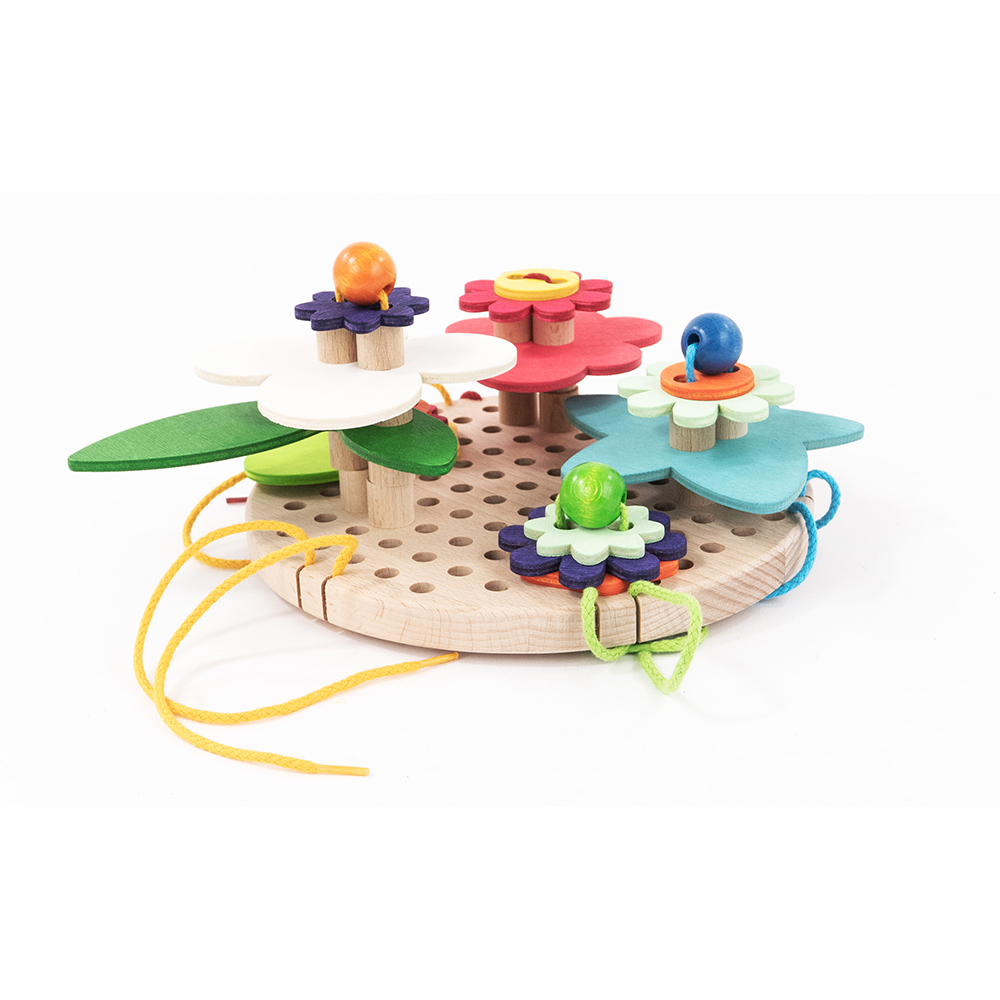 【BAJO】早教系列 |繽紛小花園-蒙特梭利穿線板