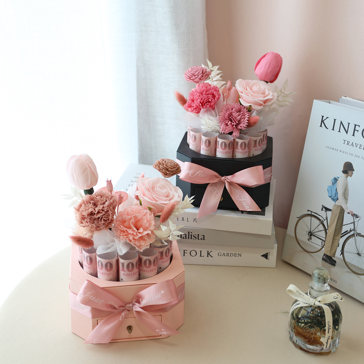 T28｜康乃馨有錢花禮物盒