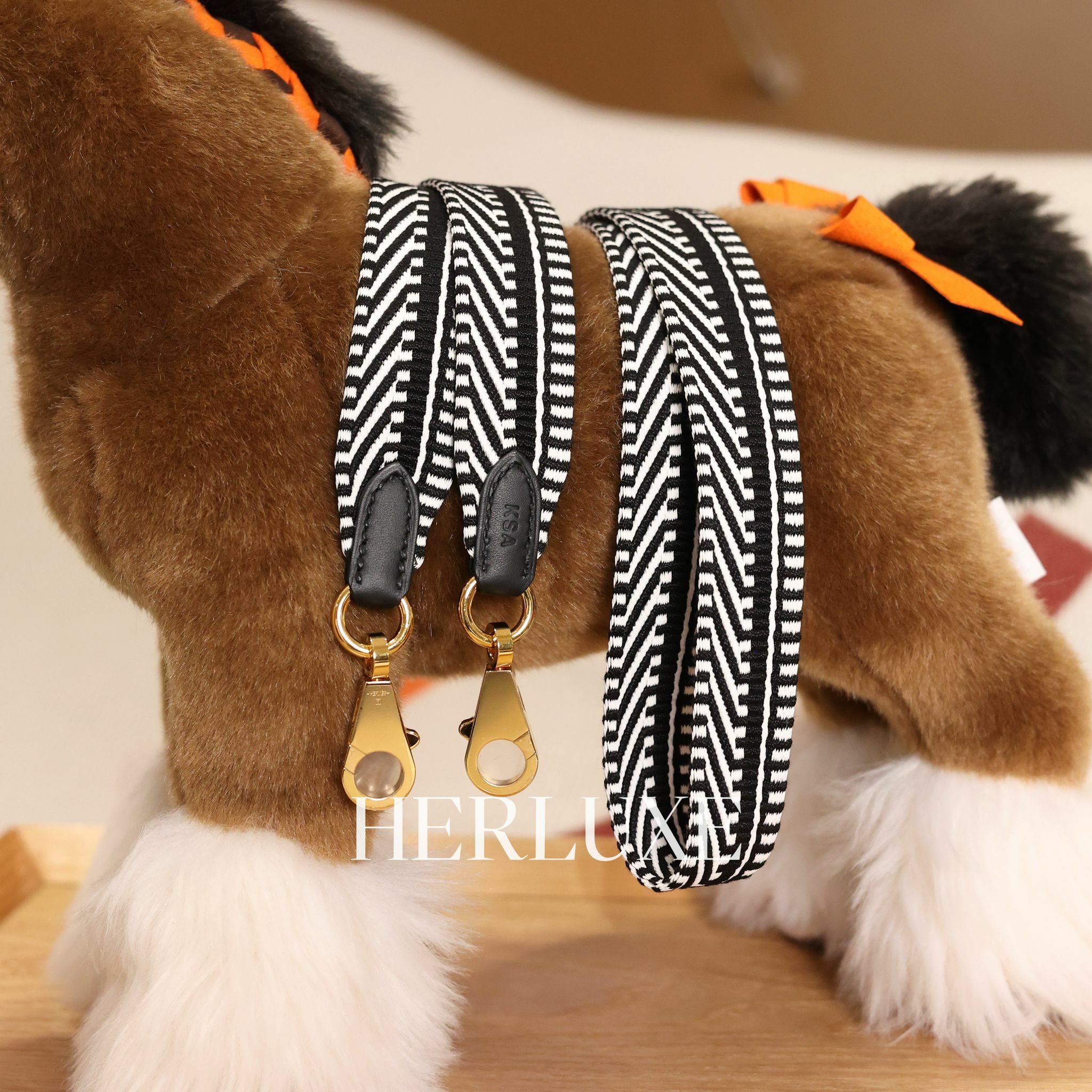 大扣肩带Bag strap 25mm x 105cm noir/blanc cc