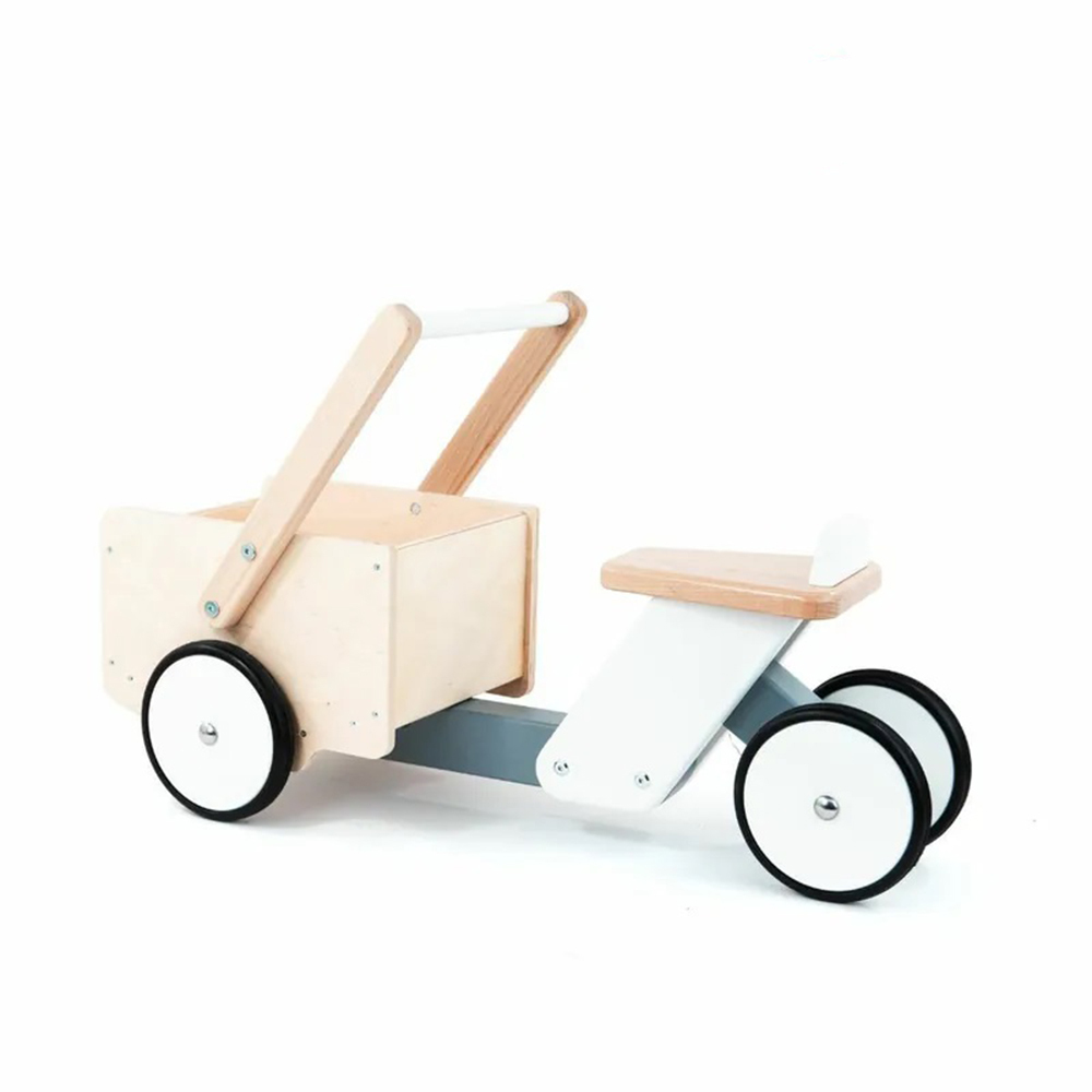 【BAJO】兒童房 | 經典小木箱貨運-實木學步車