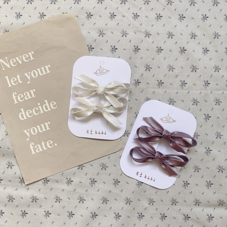 緞面蝴蝶結髮夾