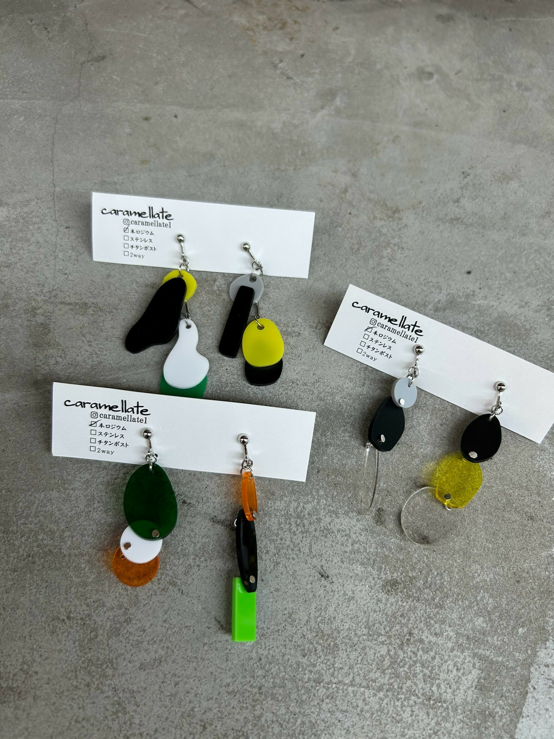 [caramellate] 壓克力耳環 | 耳夾 | NO.7