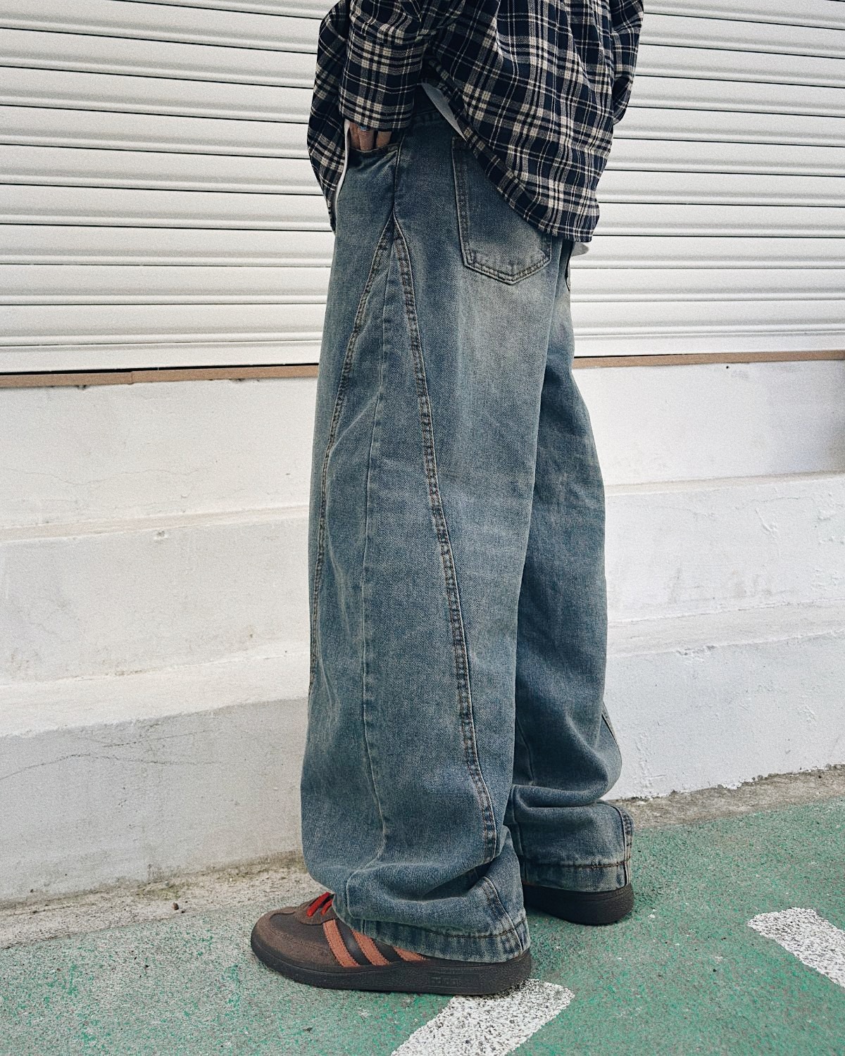 OurPick Baggy Jeans  廓型牛仔寬褲