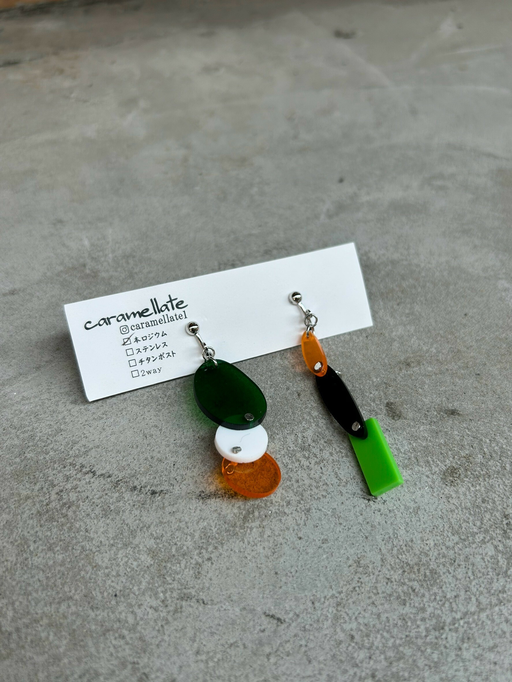 [caramellate] 壓克力耳環 | 耳夾 | NO.9