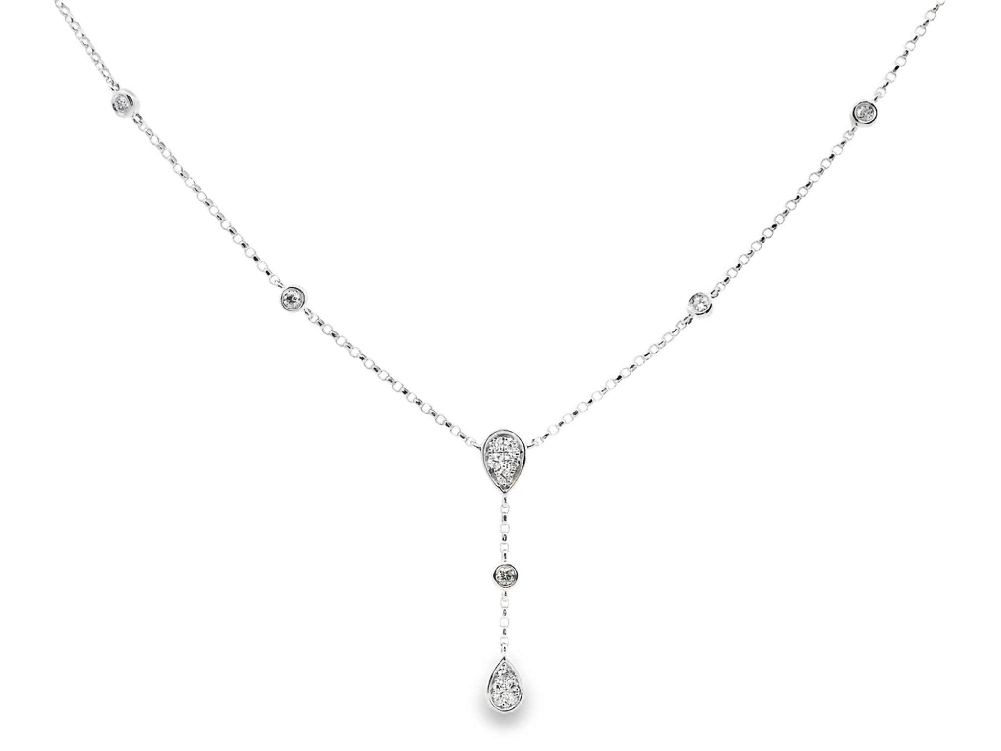 18K Elegant Gold Drop Necklace