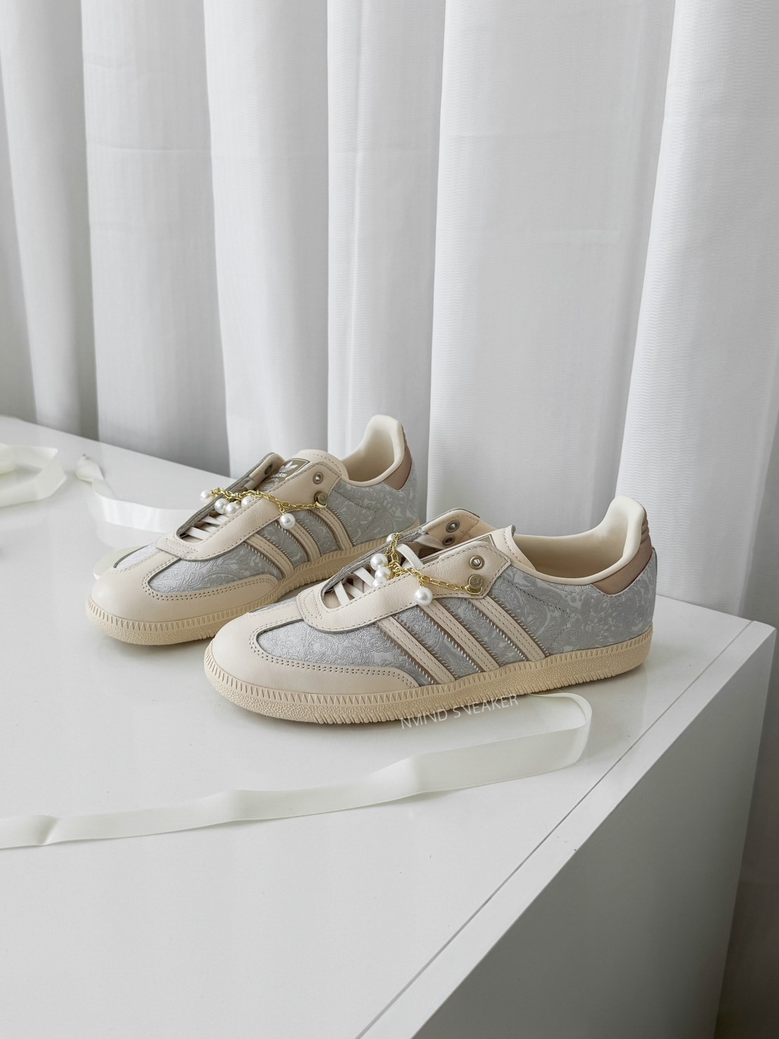 <快速出貨> ADIDAS SAMBA OG 奶茶灰蕾絲 #宋雨琦同款