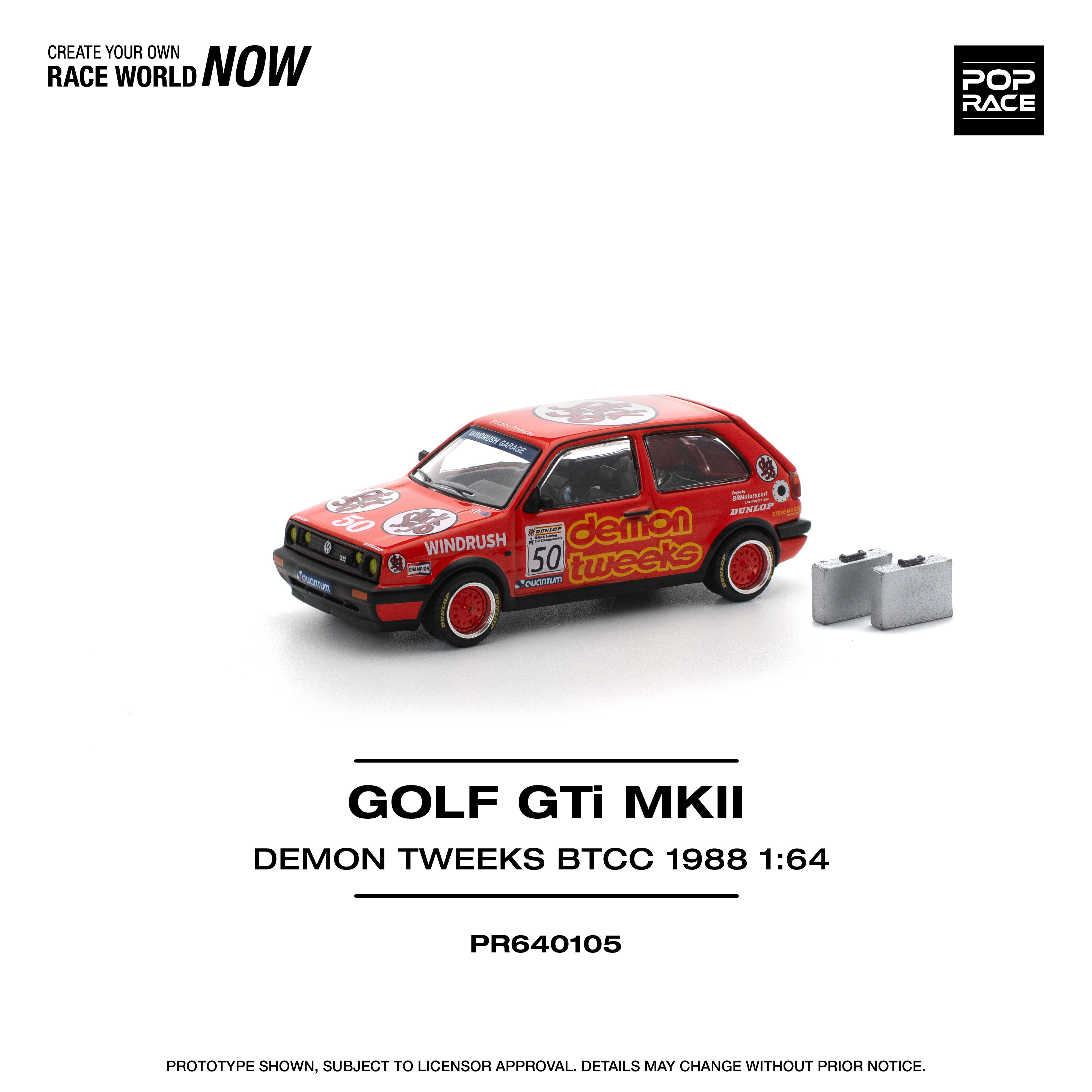 POPRACE 1/64 GOLF GTI MkII - TEAM DEMON TWEEKS BTCC 1988