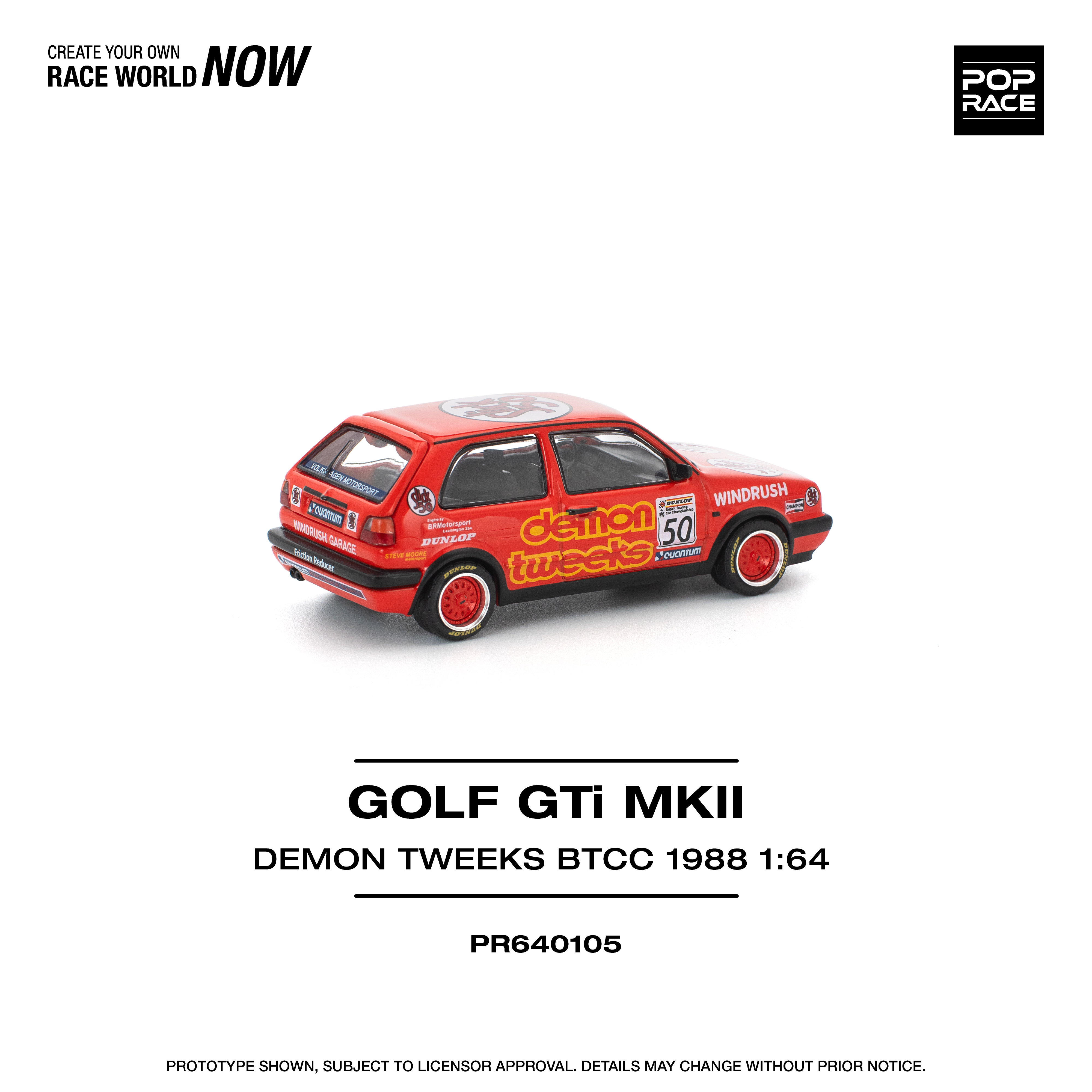 POPRACE 1/64 GOLF GTI MkII - TEAM DEMON TWEEKS BTCC 1988