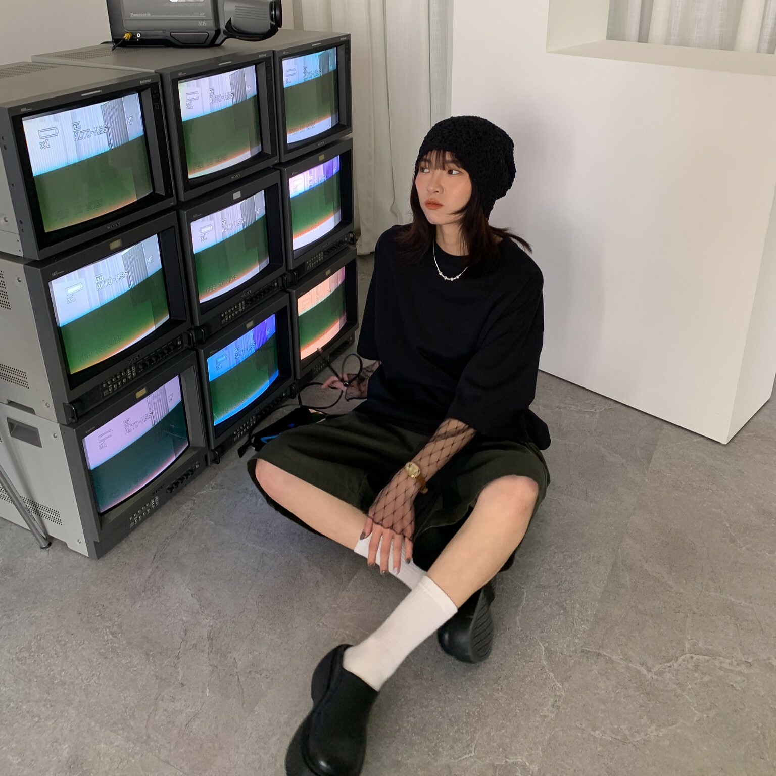 ISA_甜妹出擊 氛圍感雛菊鏤空針織堆堆帽_53076