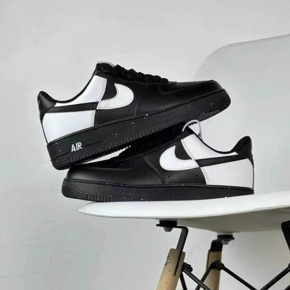 Nike Air Force 1 Next Nature GS Black White 黑白熊貓 拼接 陰陽 AF1 低筒休閒鞋