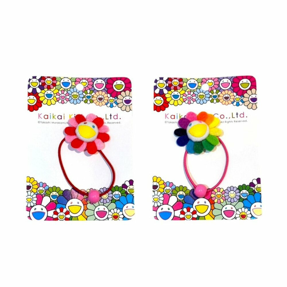 村上隆髮圈 白彩色/粉色 日本 小花 髮圈1入 限量