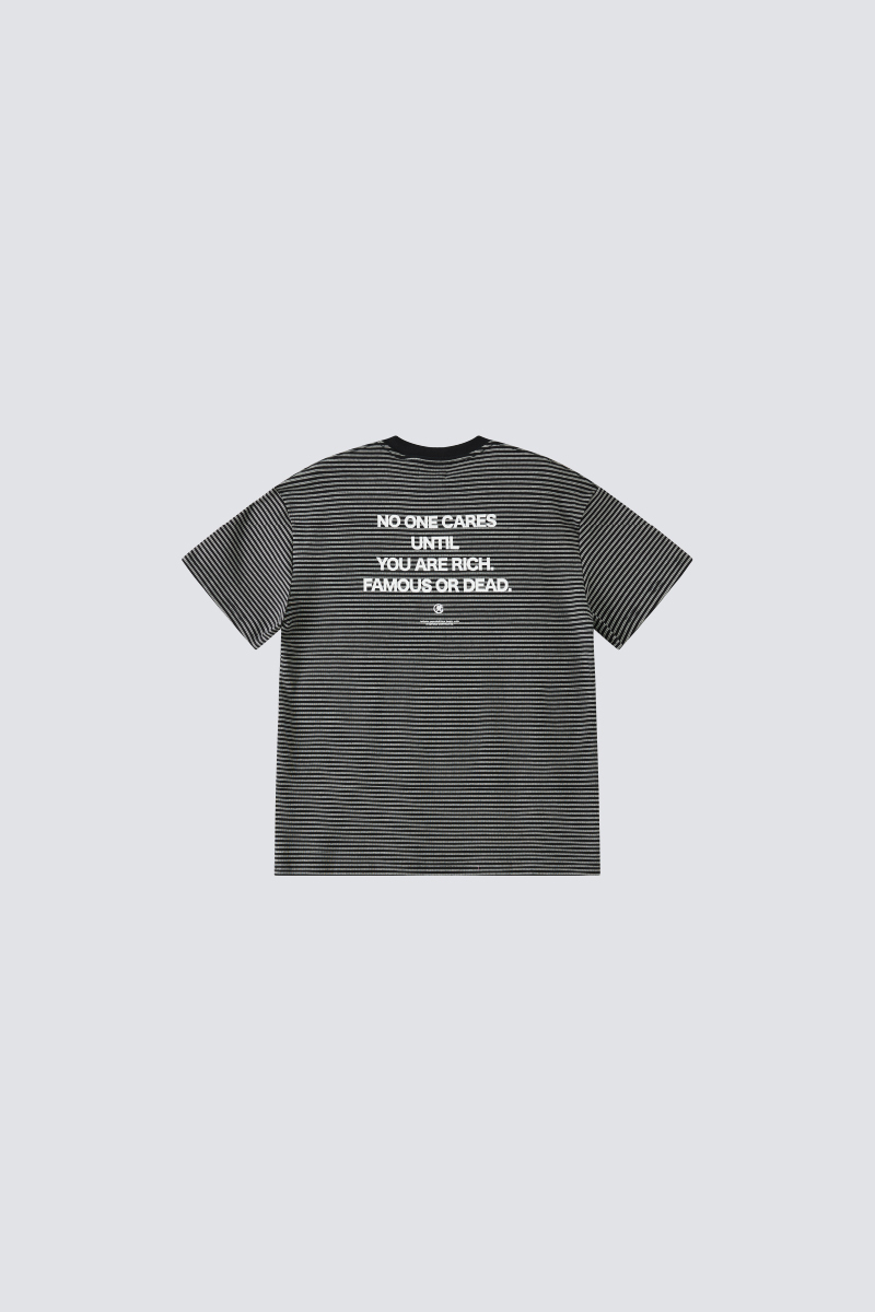 "No One Cares" Strips Essential Tee｜Black｜Hong Kong Original Design