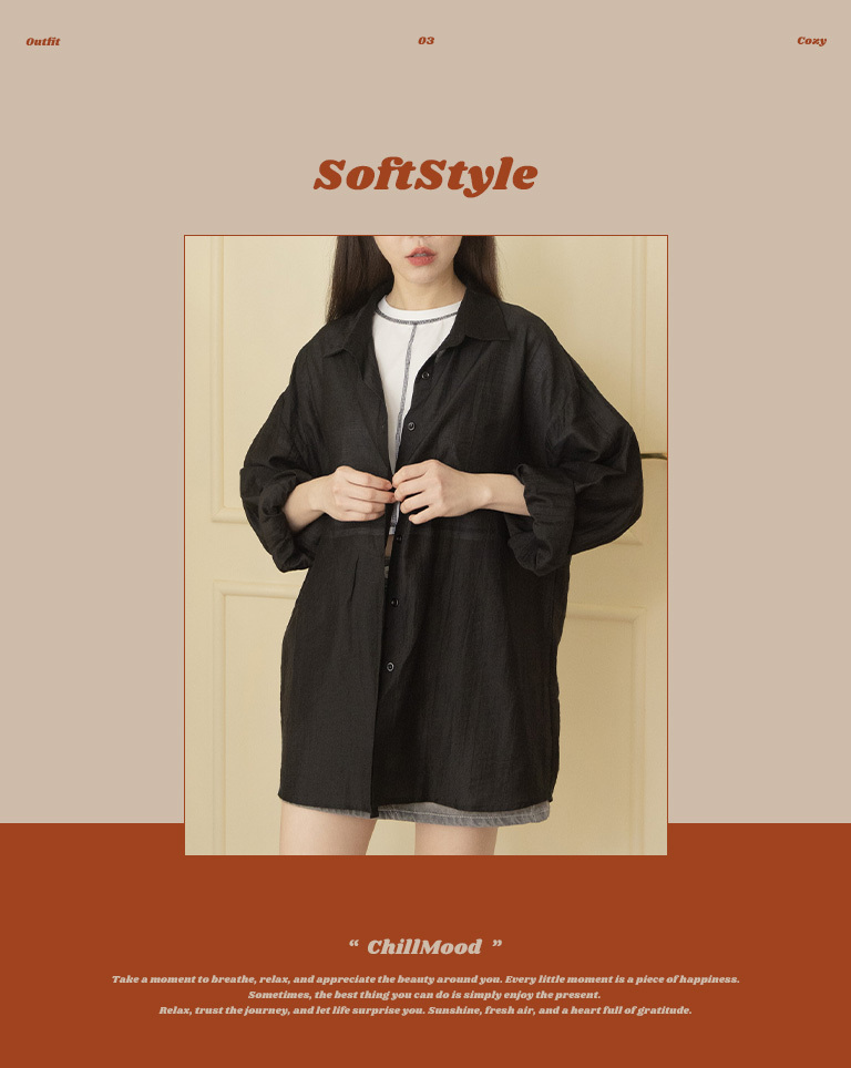 Pleated textured wide-fit sheer shirt, available in four colors【01025513】in stock+pre-order