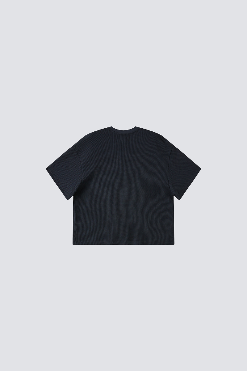 Washed Waffle Oversized Tee｜Black｜Hong Kong Original Design