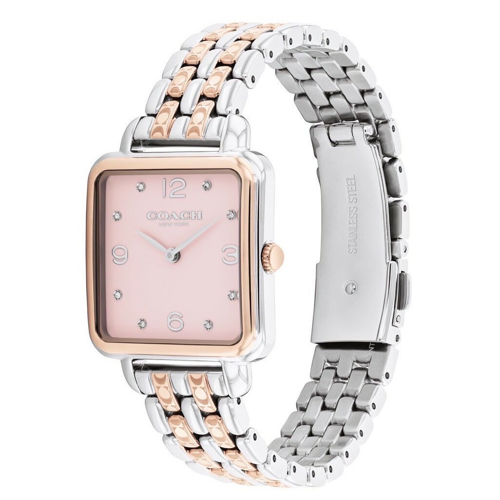 【COACH】優雅方形C LOGO鏈帶腕錶CO14504497 28mm 現代鐘錶