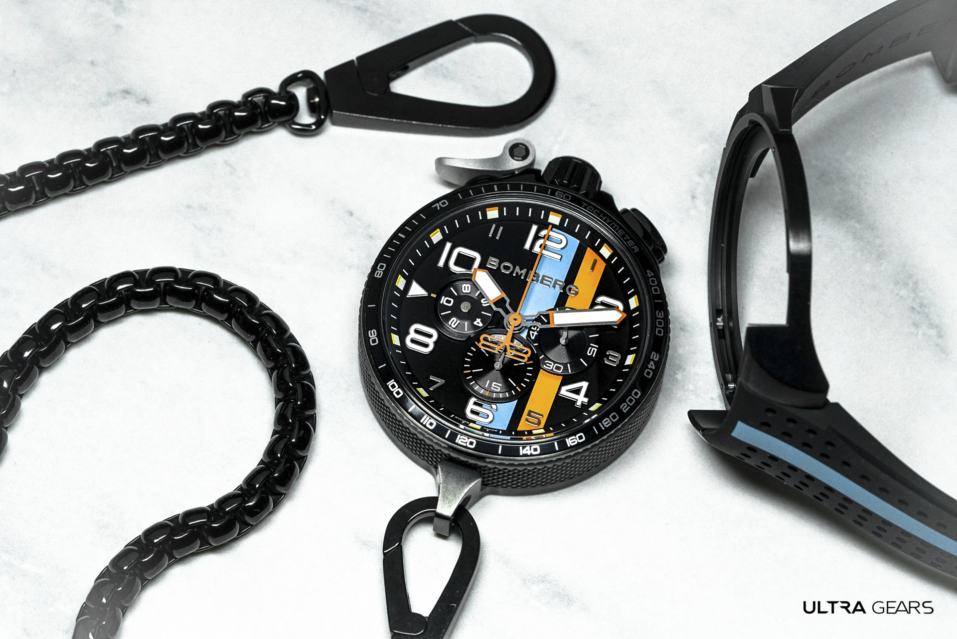 BOMBERG_BOLT-68 Racing_黑色XL復古賽車計時碼錶_BS45CHPBA.059-6.10