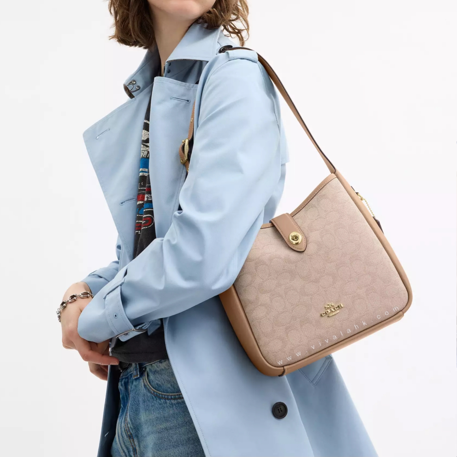 Coach - Hadley 單肩+斜孭袋 (C字暗花) (CAK50)