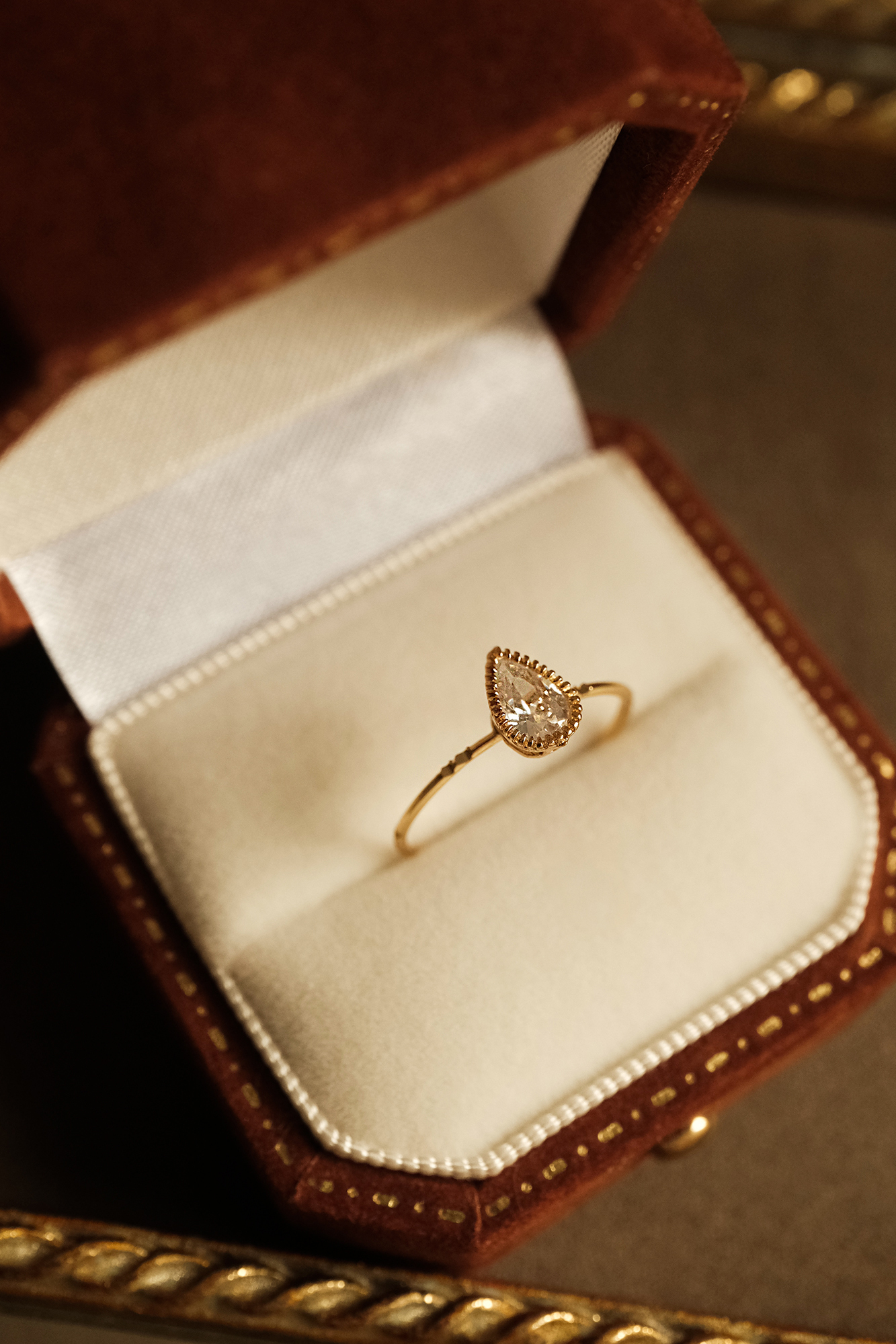 18KGP 月光寶盒戒指-水滴款