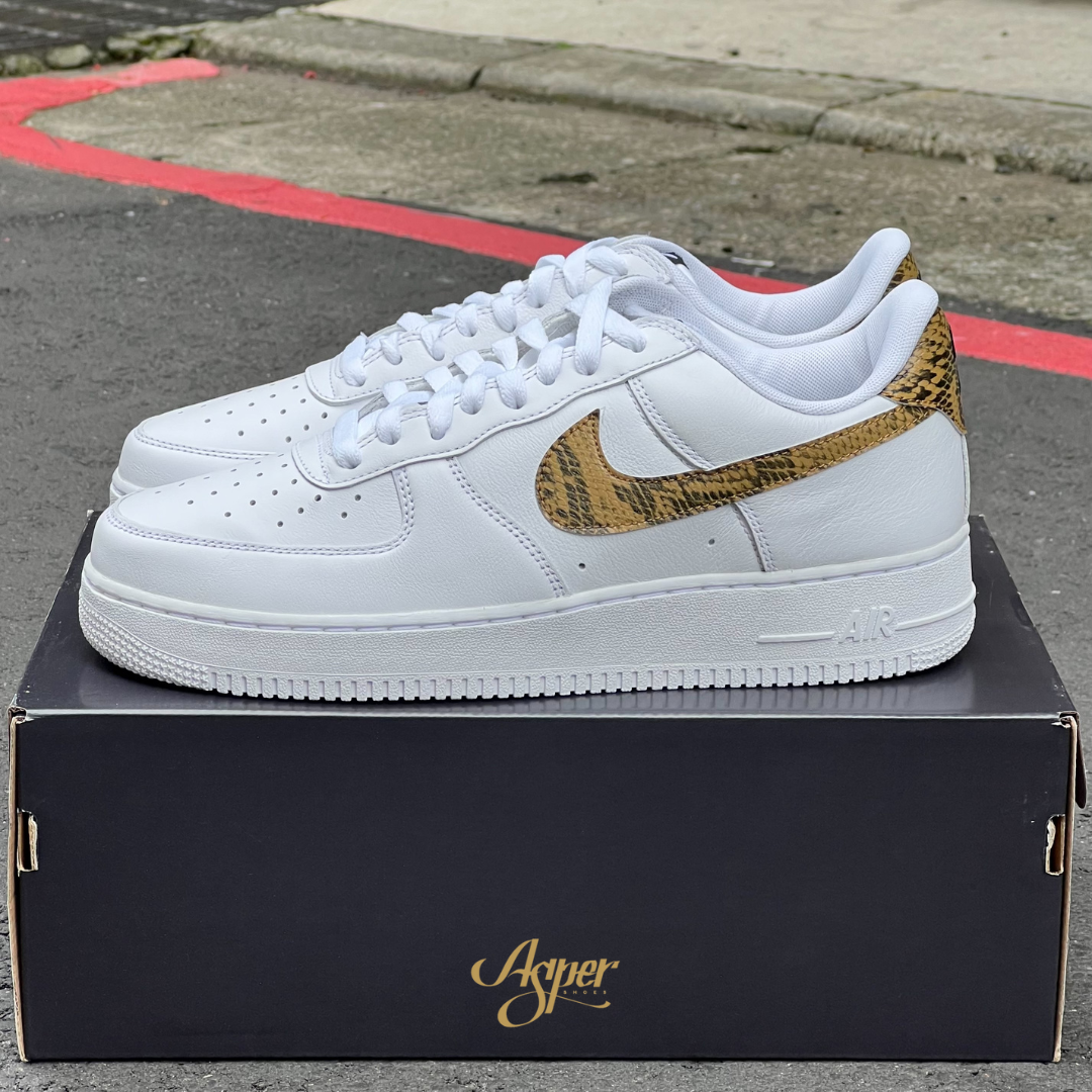 NIKE Air Force 1 low 'Ivory Snake' 蛇紋 男鞋 AO1635-100