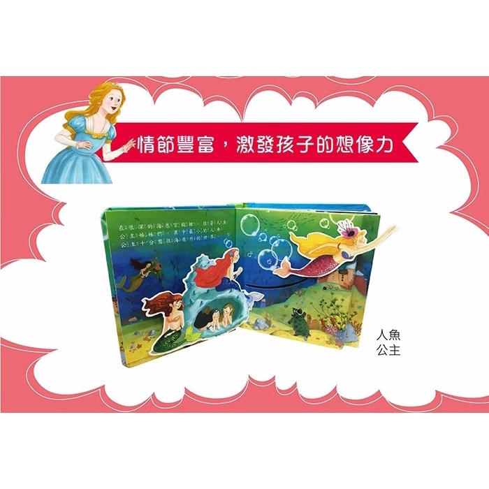 【樂森藥局】『著名公主童話系列』 立體繪本互動立體書 公主系列 睡美人 白雪公主 灰姑娘 人魚公主 華碩文化