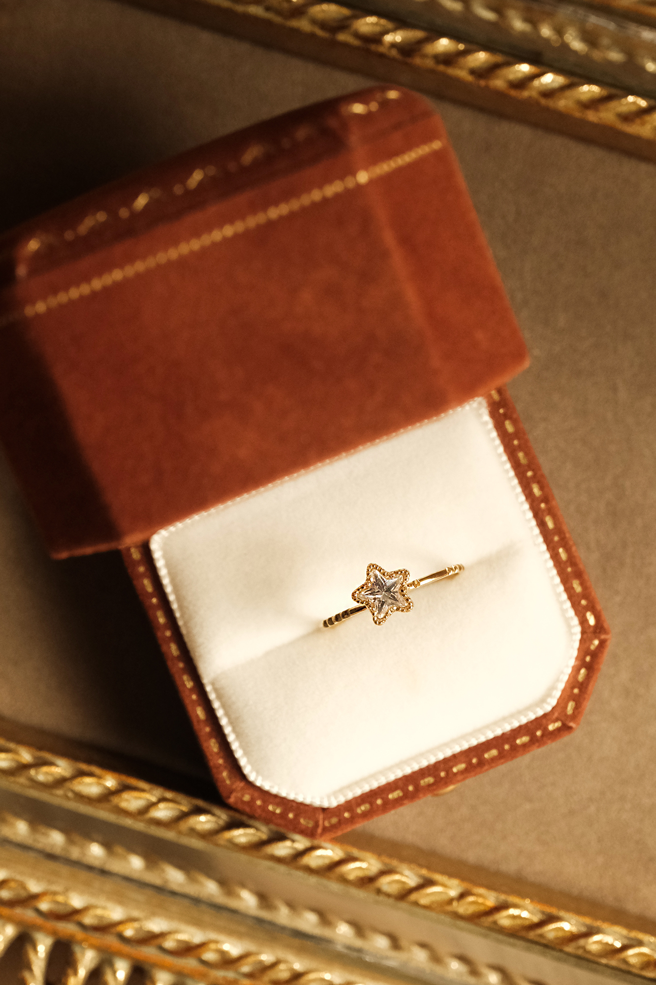 18KGP 月光寶盒戒指-星星款