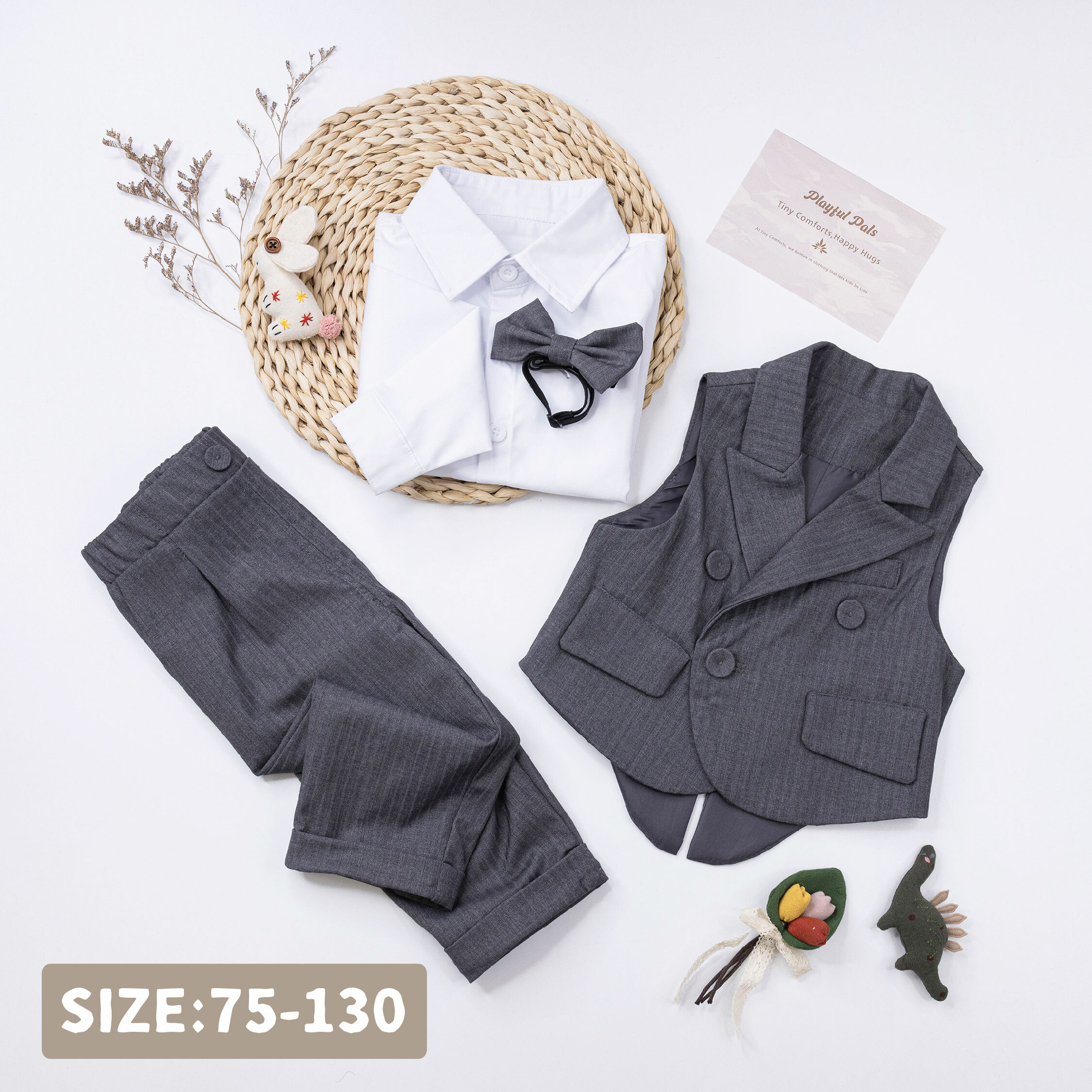 流行童裝【JK0057】俐落紳士長袖西裝四件組套裝