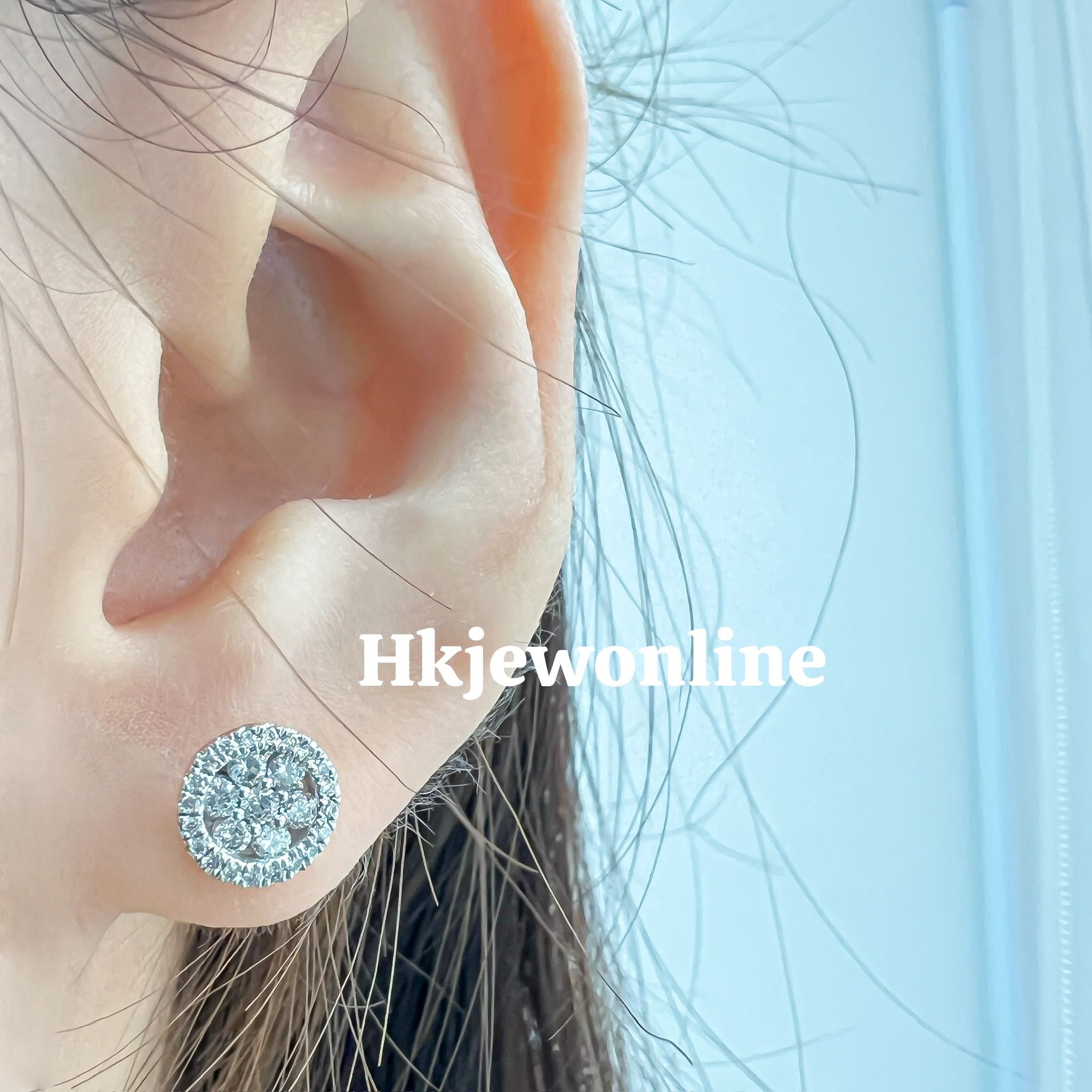 18K White Gold / Rose Gold Diamond Earrings