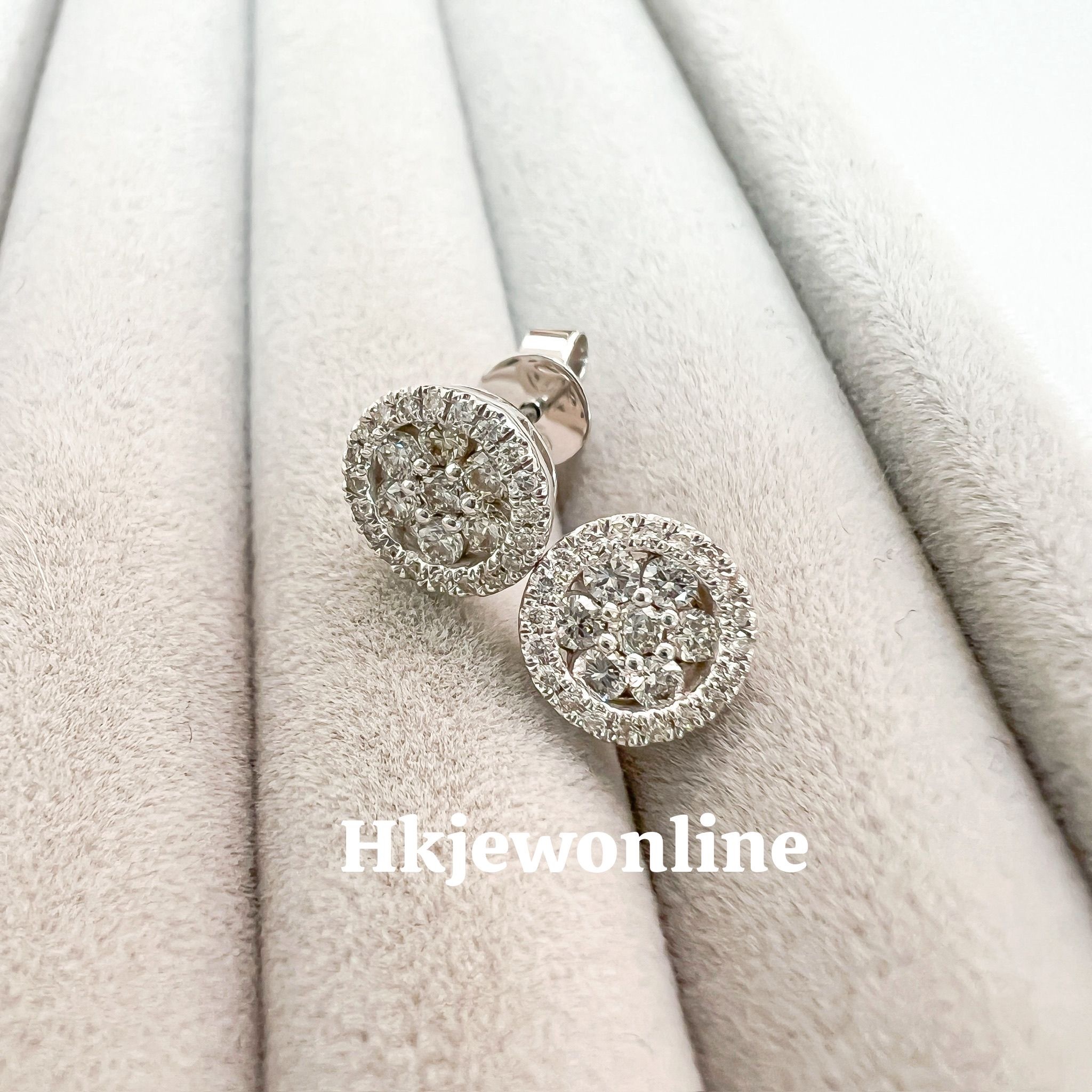 18K White Gold / Rose Gold Diamond Earrings