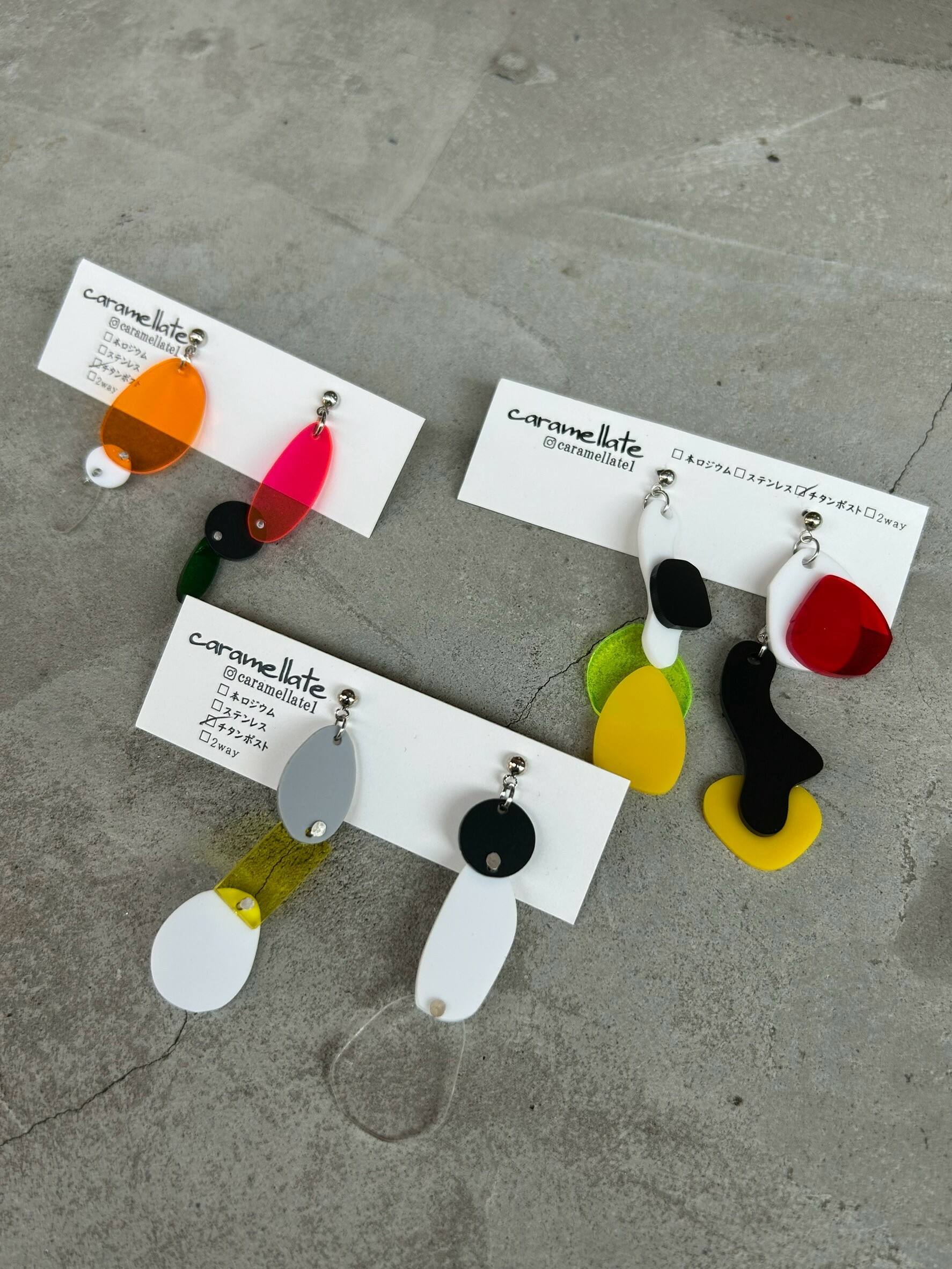 [caramellate] 壓克力耳環 | 耳針 | NO.27
