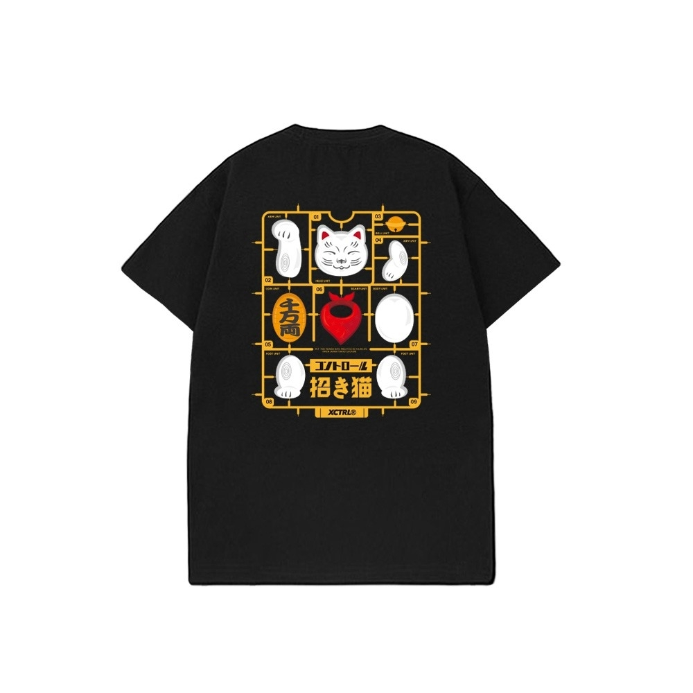 XCTRL 零件招財貓短T-黑