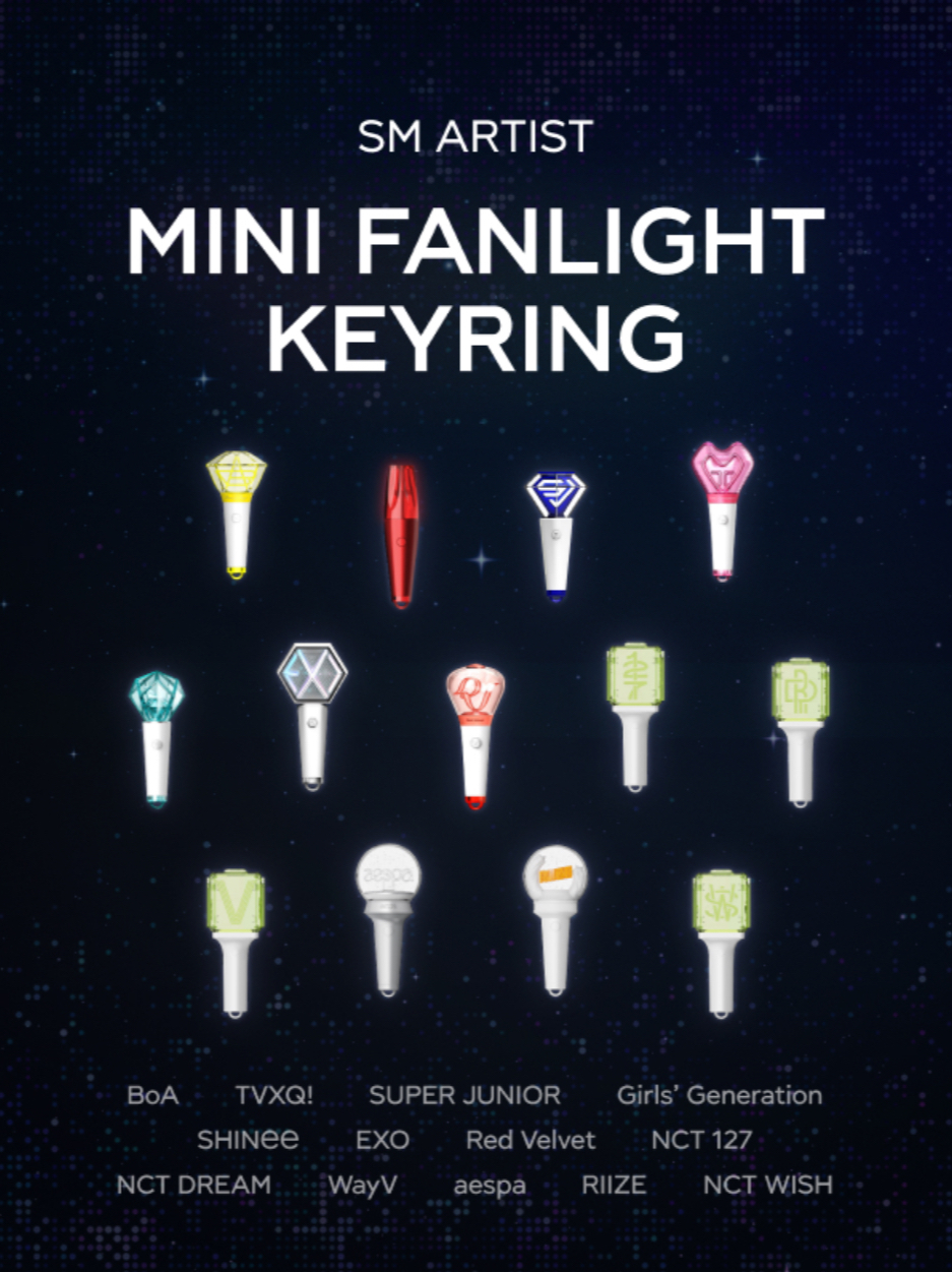 SM ARTIST MINI FANLIGHT KEYRING 迷你手燈鑰匙圈