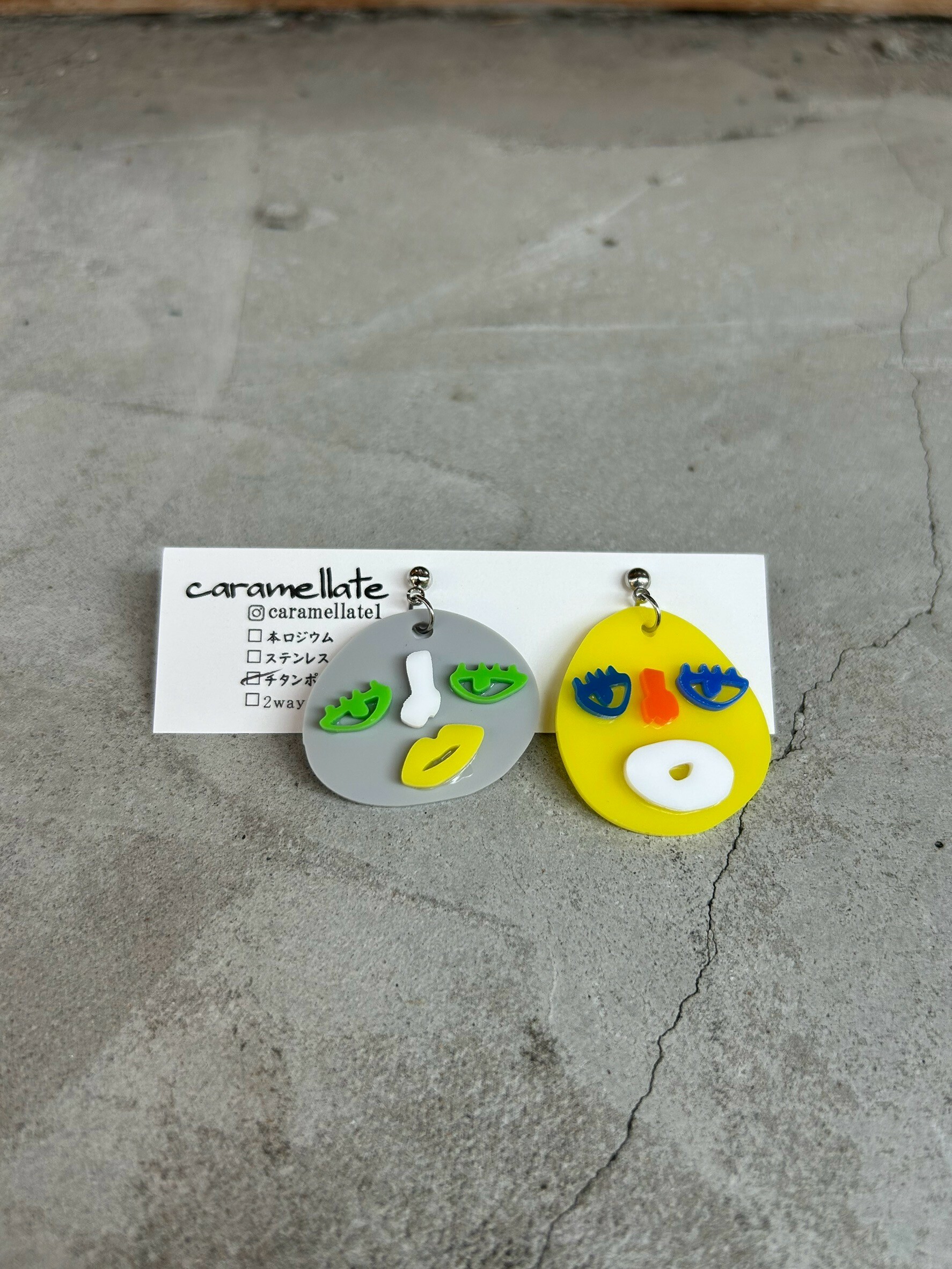 [caramellate] 怪趣表情耳環 | 耳針 | NO.38