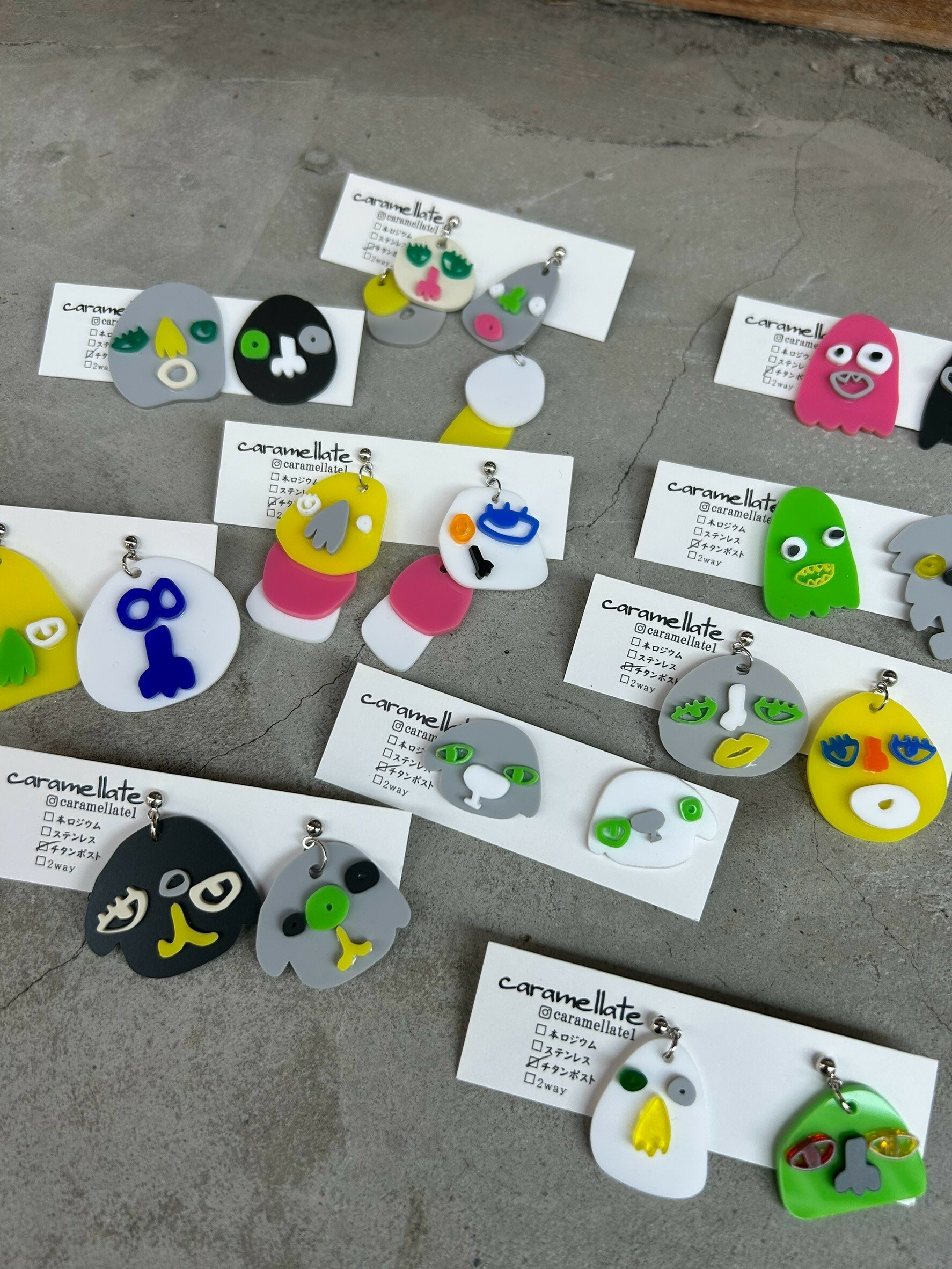 [caramellate] 怪趣表情耳環 | 耳針 | NO.38