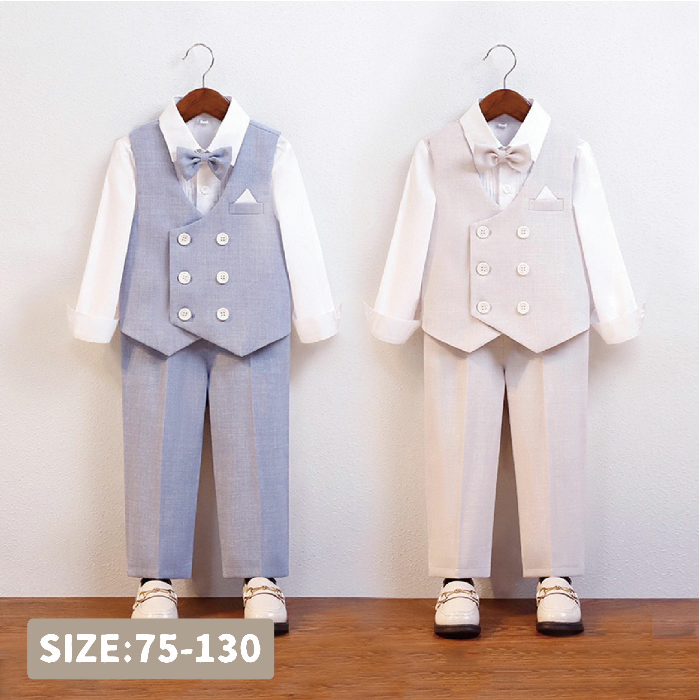 流行童裝【JK0056】貴氣紳士長袖西裝四件組套裝＊二色