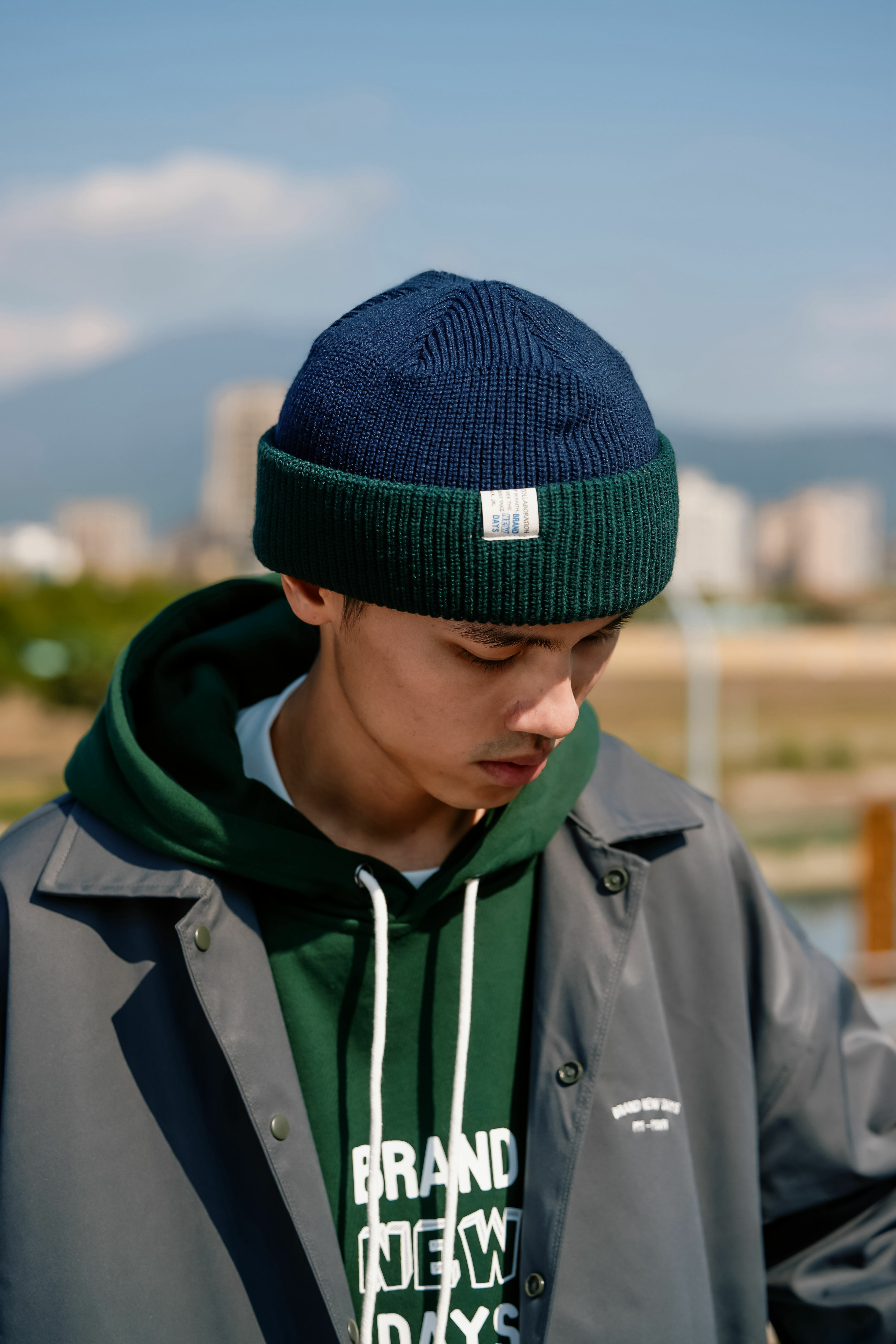 PERSEVERE X Plain-me 經典短毛帽 聯名款 黑/芥末黃/橘/深淺灰拼接/藍綠拼接 23 A/W Fisherman Beanie