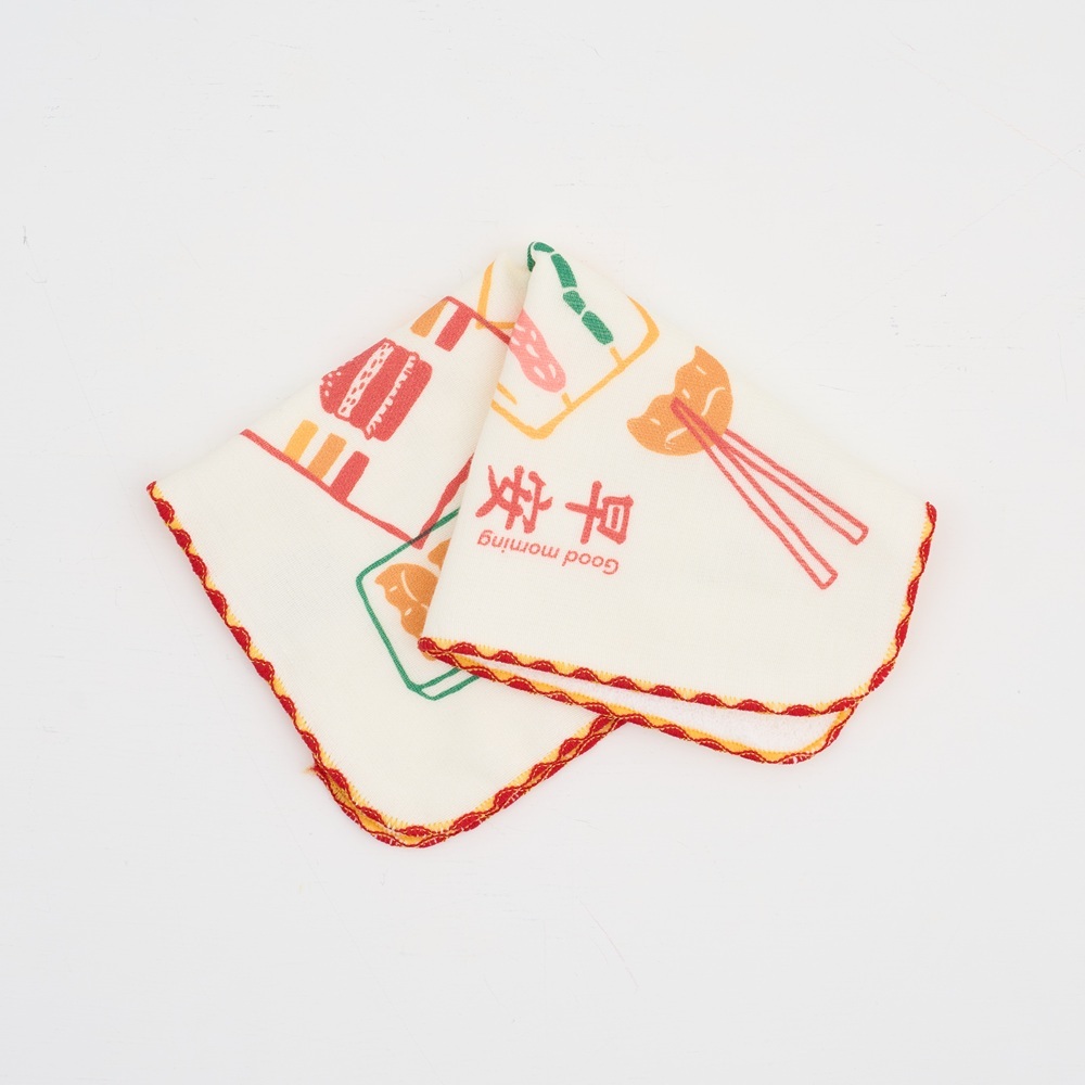 印花樂紗布方塊巾霓虹台味