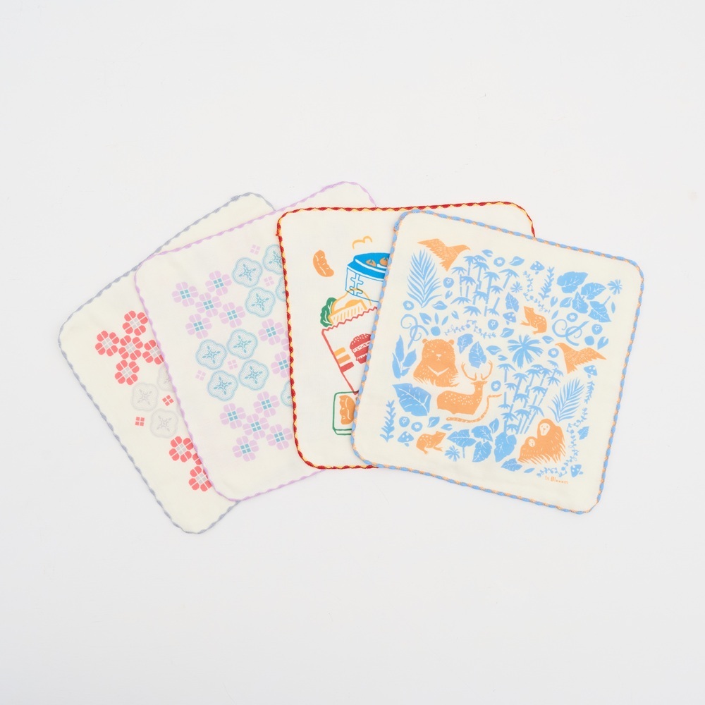 印花樂紗布方塊巾霓虹台味