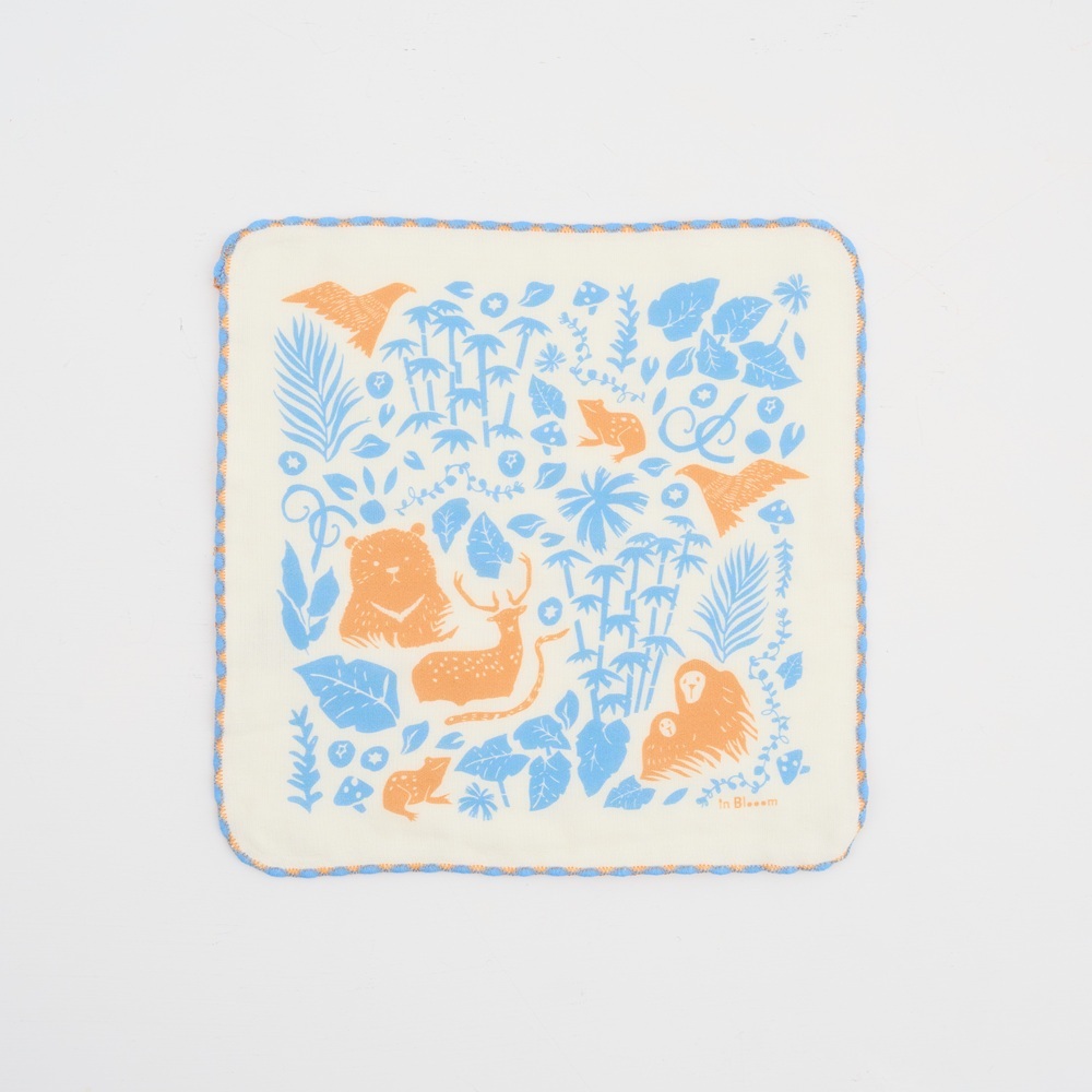 Square Gauze Towel/Mountain Friends/Blue
