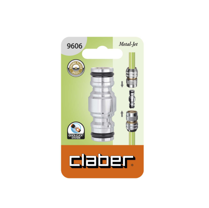 "CLABER" 意大利銅電叻雙頭接頭(中途駁)-[9606]